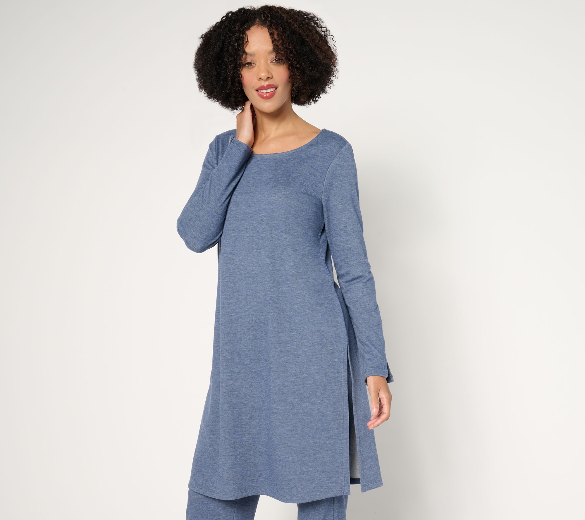 Attitudes by Renee Petite Casa Cozy Crew Neck Tunic