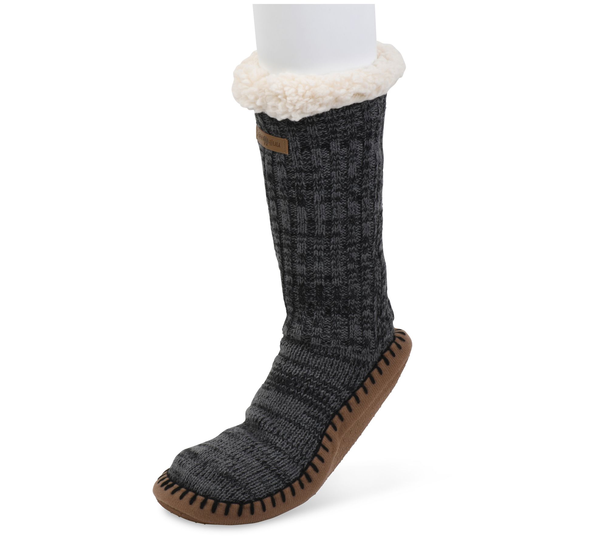 Gaahuu Men's Marbled Rib Knit Slipper Sock
