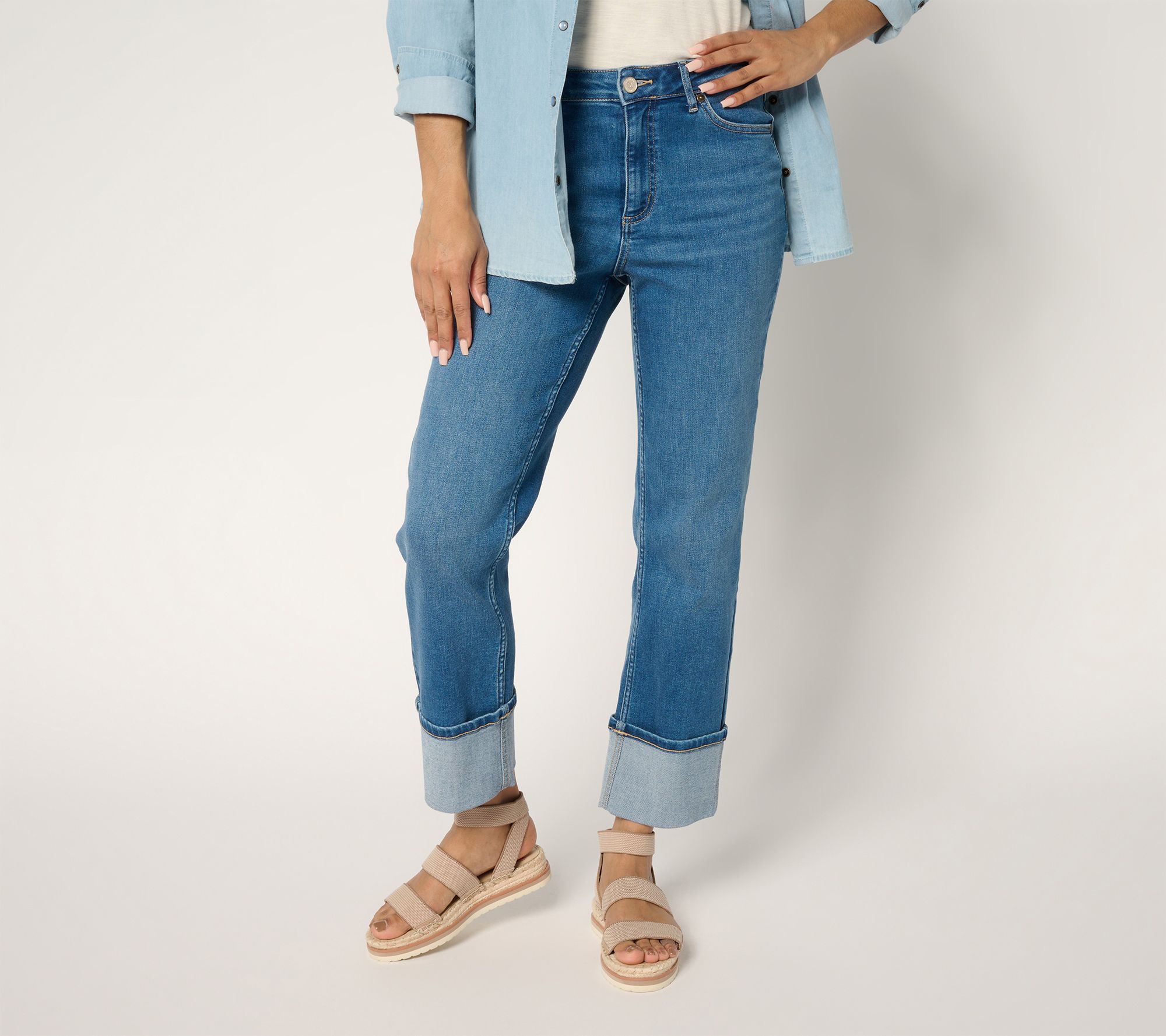 Martha Stewart Signature Petite Indigo Straight Leg Ankle Jeans