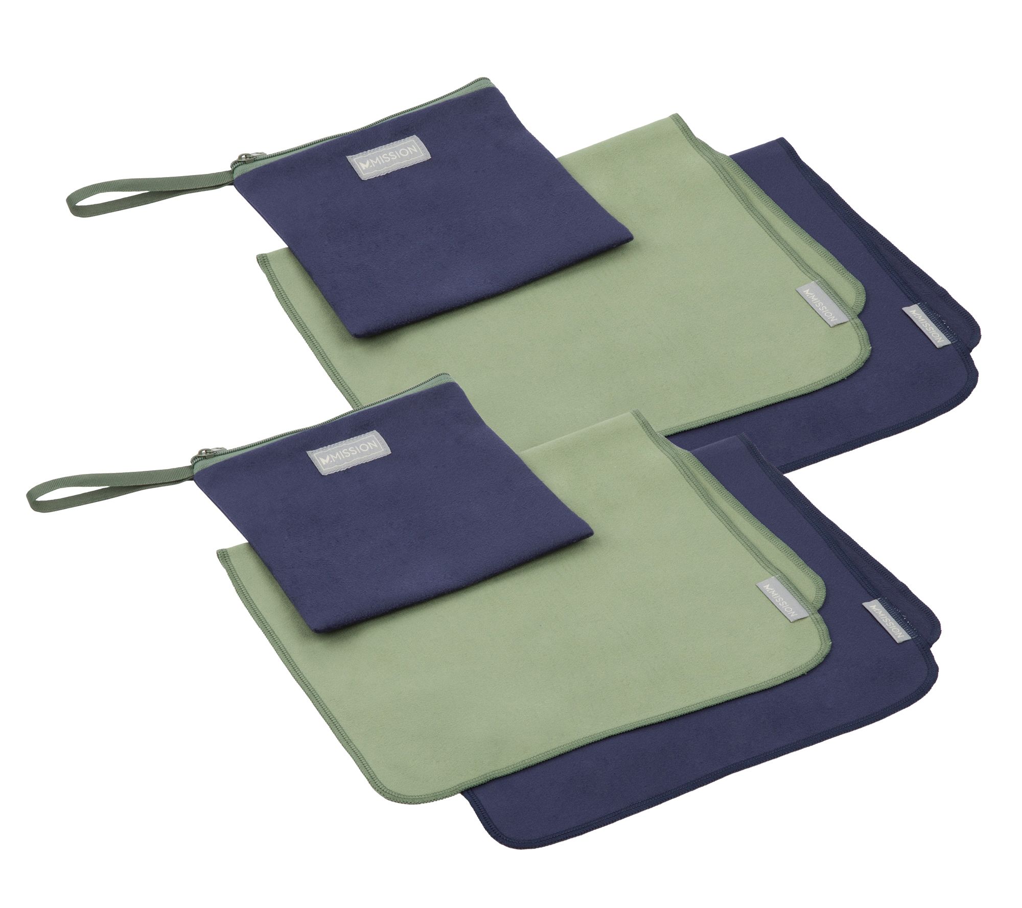 MISSION Set of 4 Cooling Towels With 2 Travel Pouches