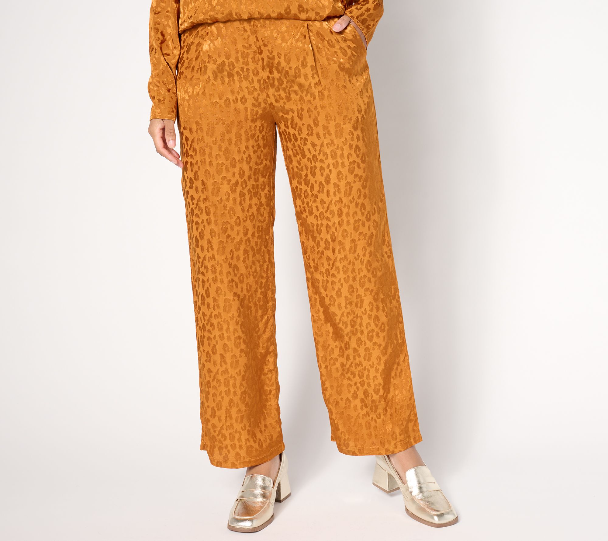 "As Is" by Stacy London Petite Drapey Jacquard Ankle Pant