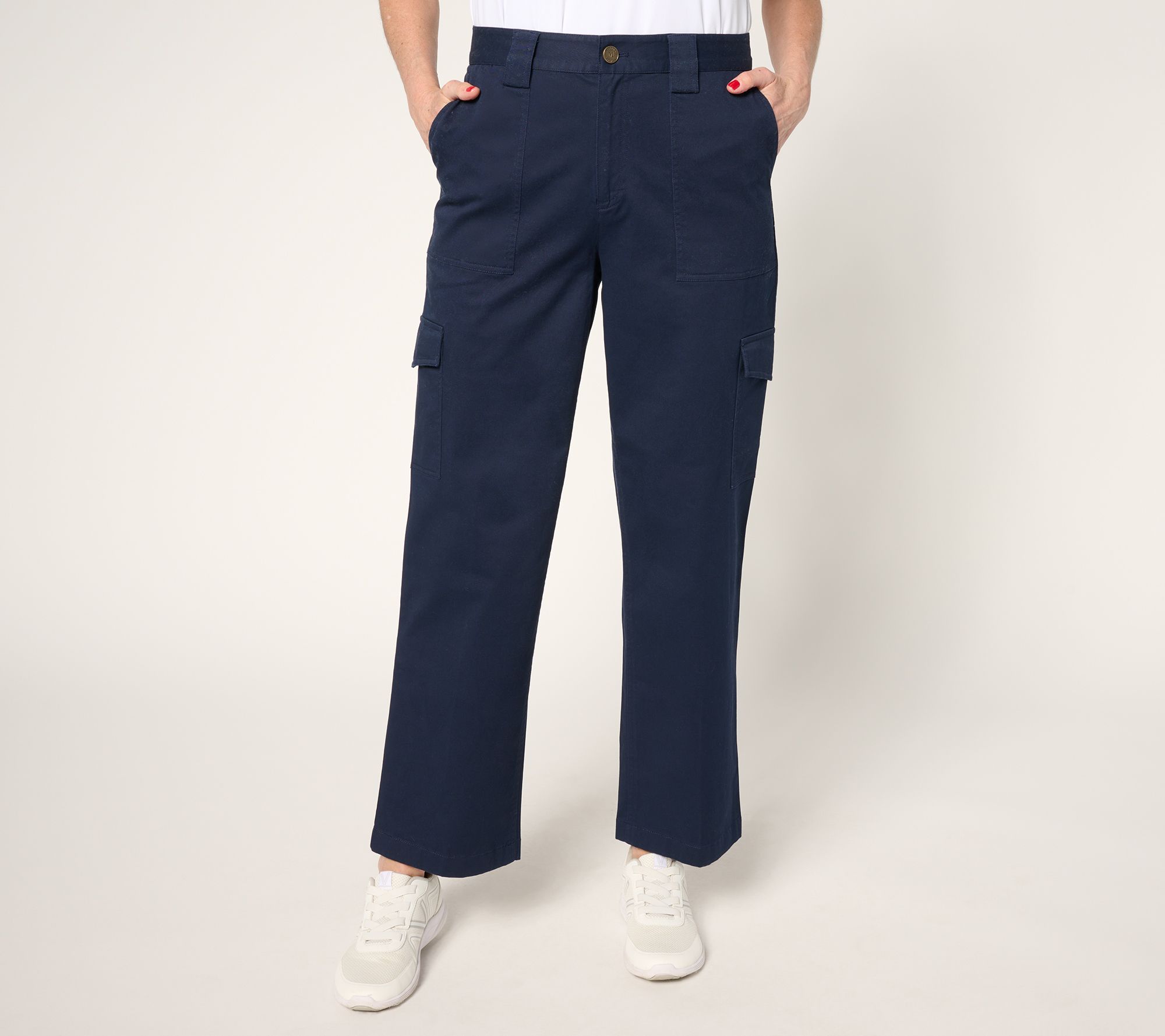 Martha Stewart Signature Regular Twill Straight Leg Cargo Pants