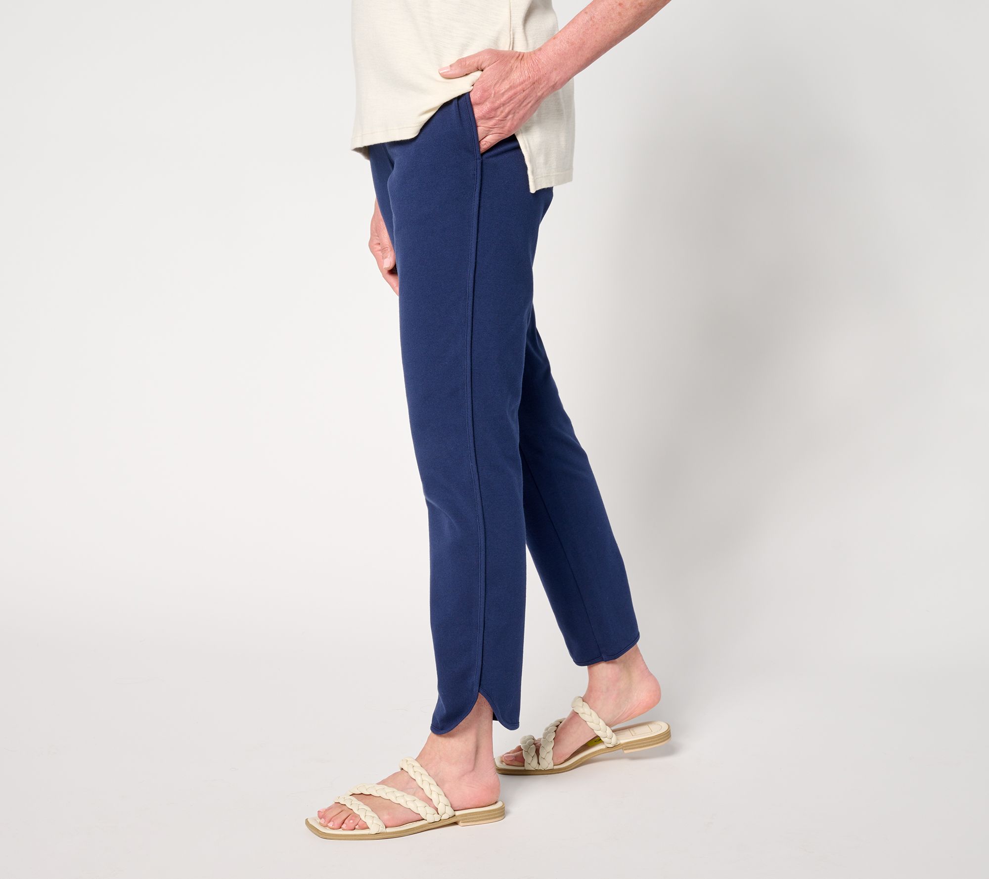 Denim & Co. Active Petite Duo Stretch Straight Leg Ankle Pant