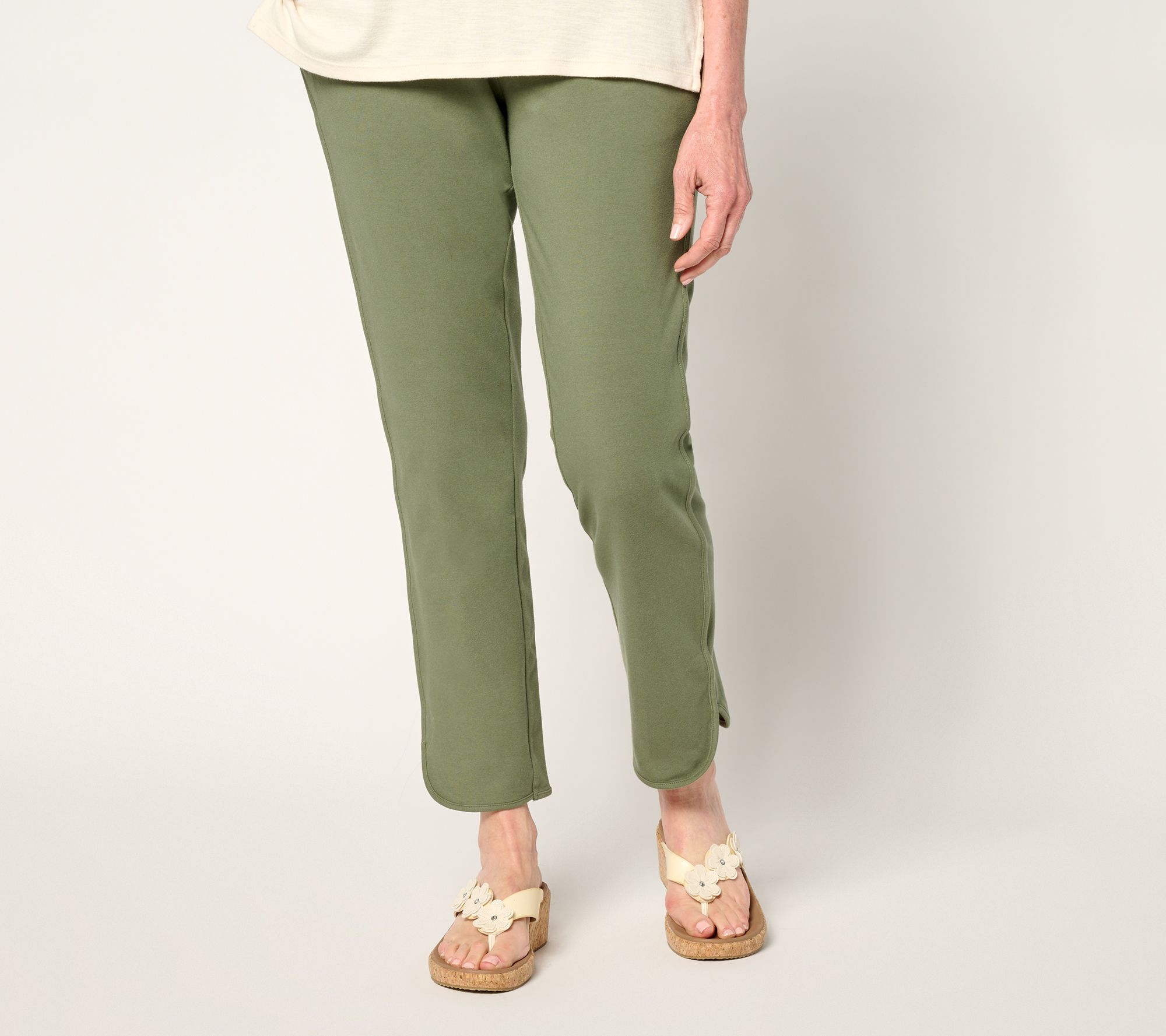 Denim & Co. Active Petite Duo Stretch Straight Leg Ankle Pant