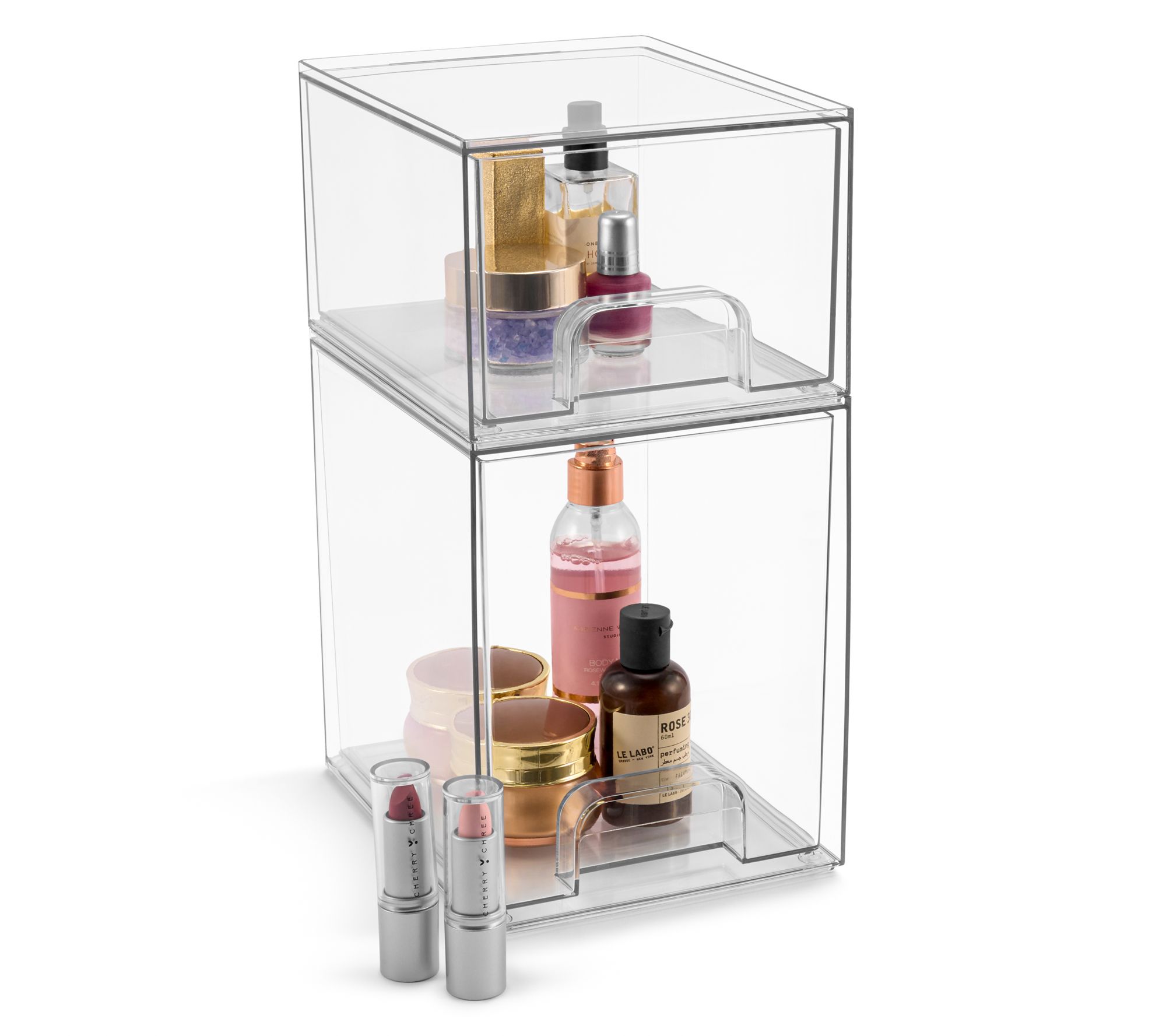 Sorbus Acrylic Storage Contain ers with Pull-O ut Drawe - 2 Pa