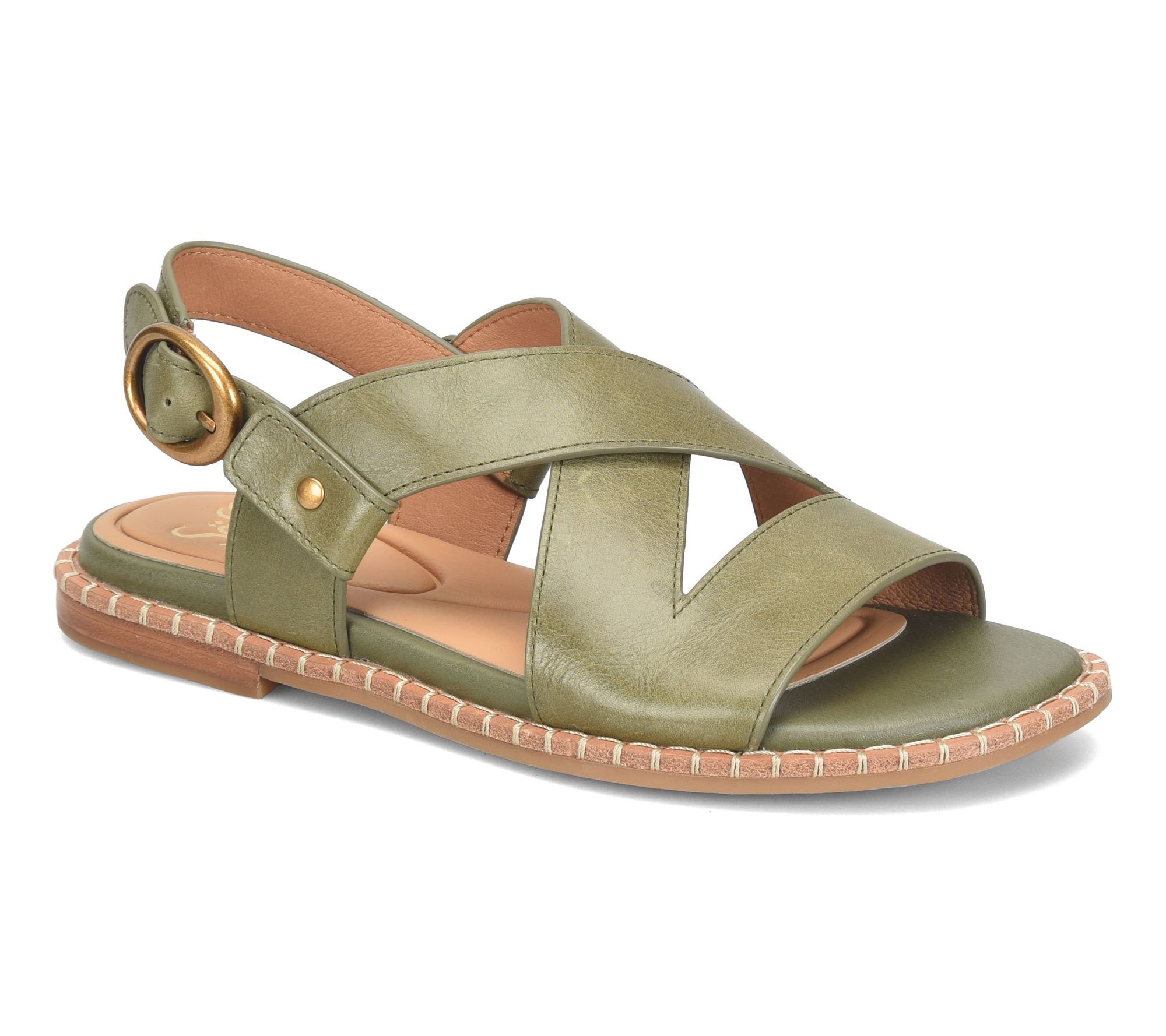 Sofft Low Heeled Leather Sandal - Nadia