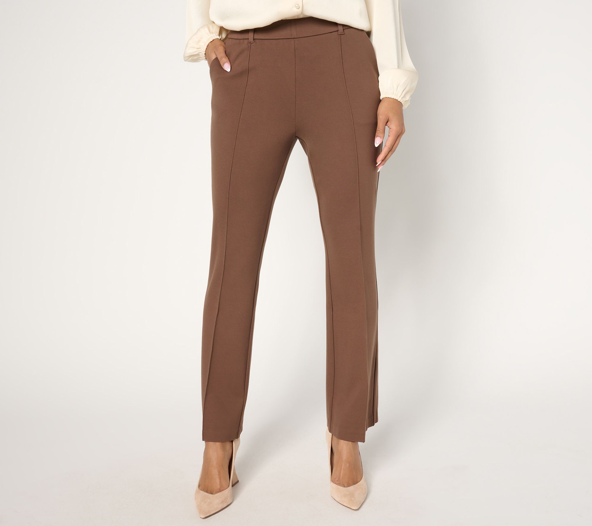 "As Is" Isaac Mizrahi Live! Petite Sublime Stretch Ponte Bootcut Pants