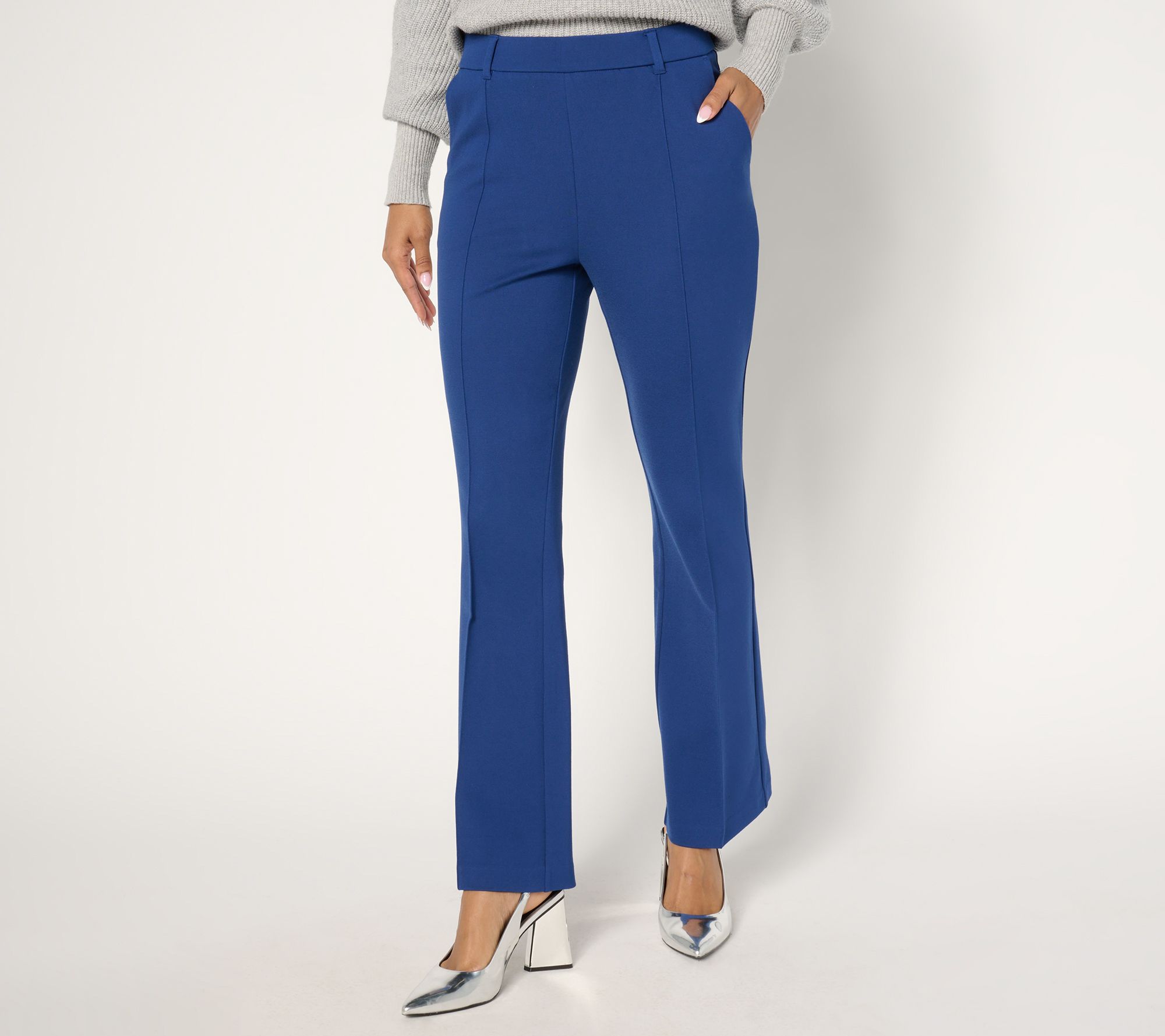 "As Is" Isaac Mizrahi Live! Petite Sublime Stretch Ponte Bootcut Pants