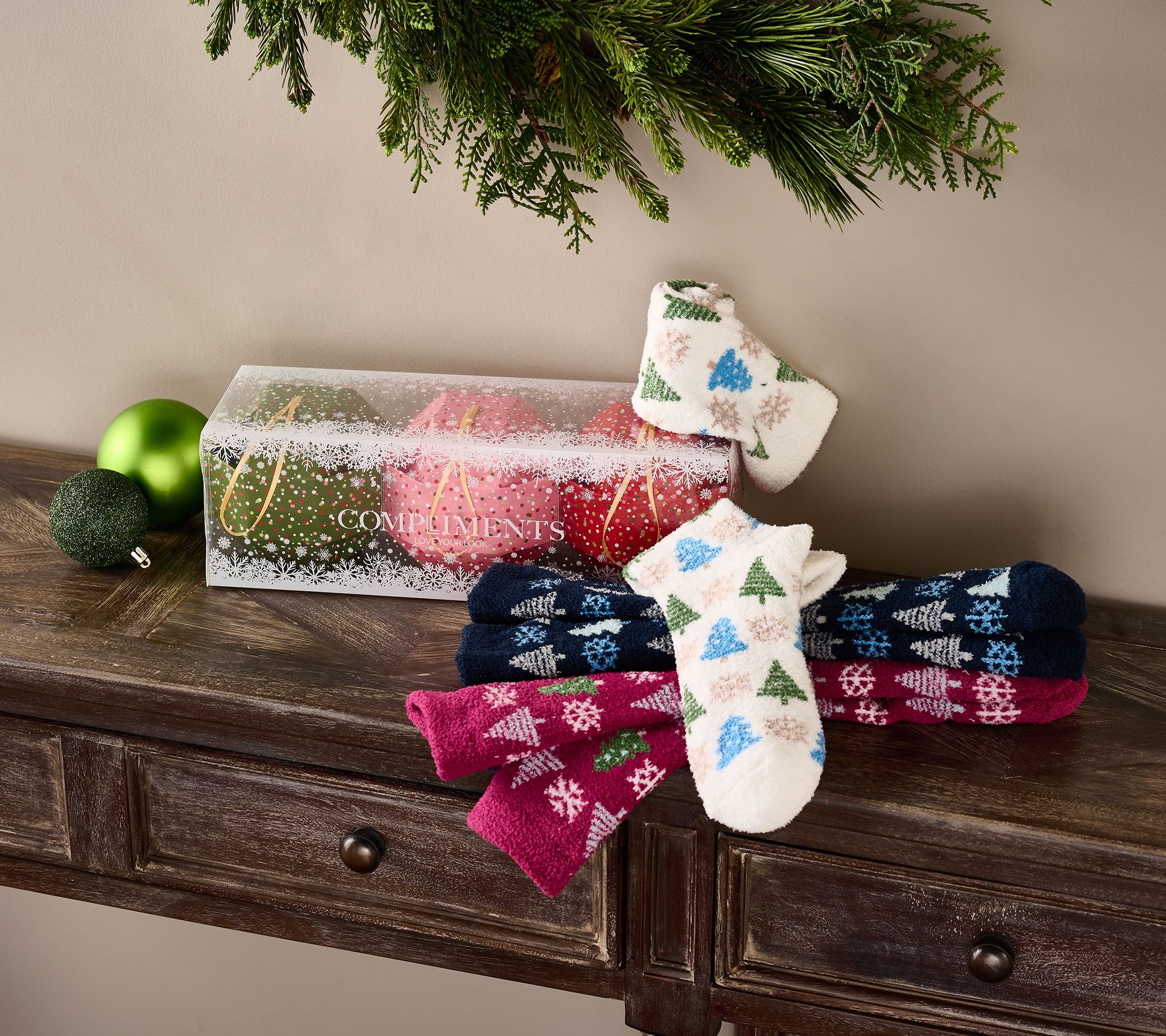 "As Is" Complliments Set of 3 Cozy Holiday Gifting Socks