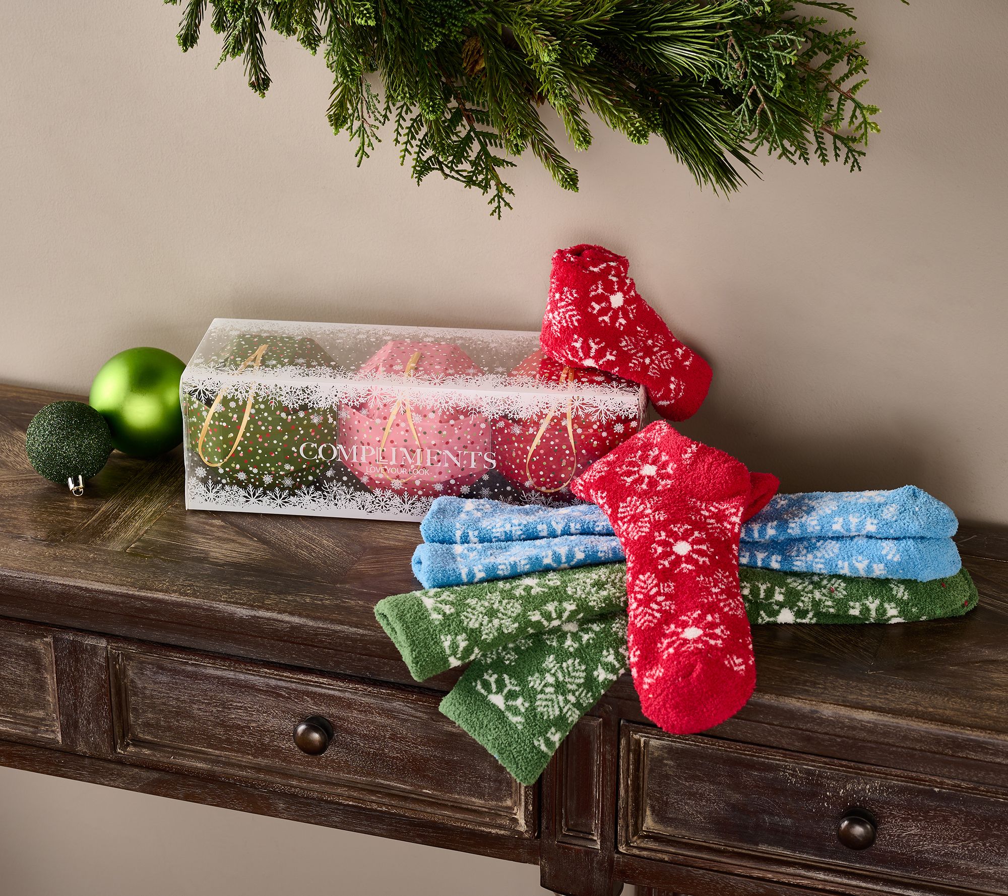 "As Is" Complliments Set of 3 Cozy Holiday Gifting Socks