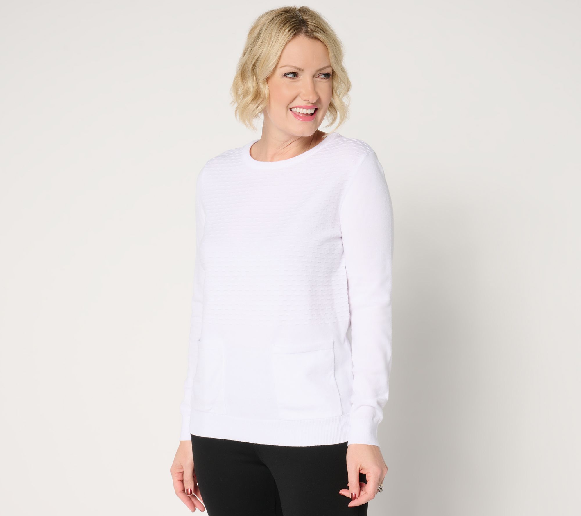 "As Is" Sport Savvy Mixed Stitch Pullover Sweater