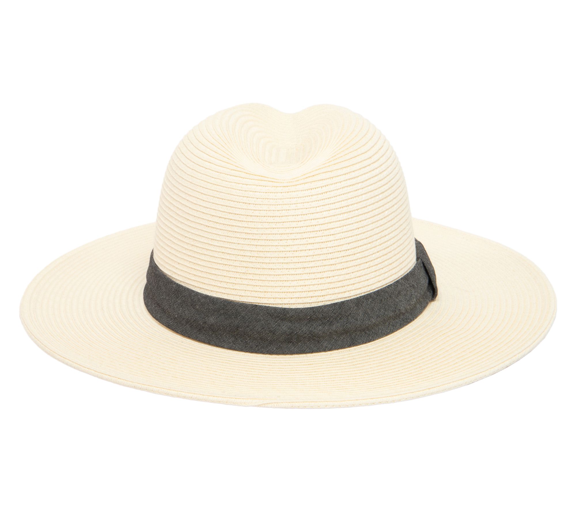 San Diego Hat Co. Panama Ultrabraid Fedora w/ Chambray Band