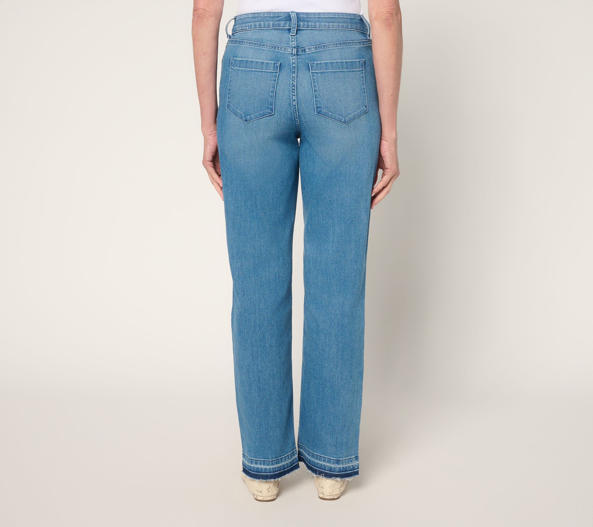 AnyBody Released Hem Denim Full Length Pants - QVC.com