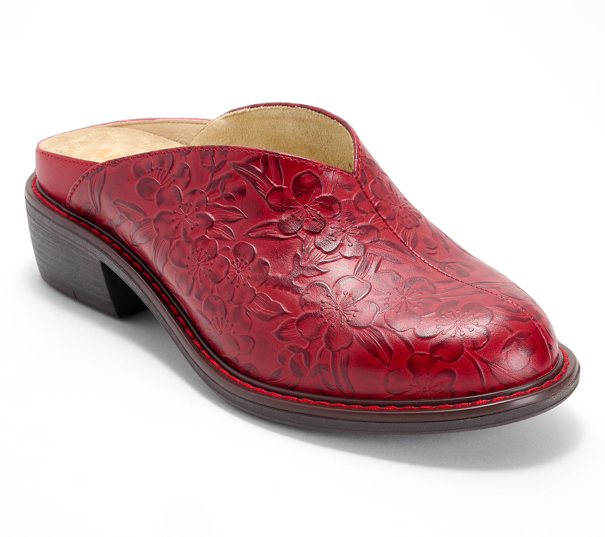 "As Is" Alegria Leather Embossed Mules - Michy