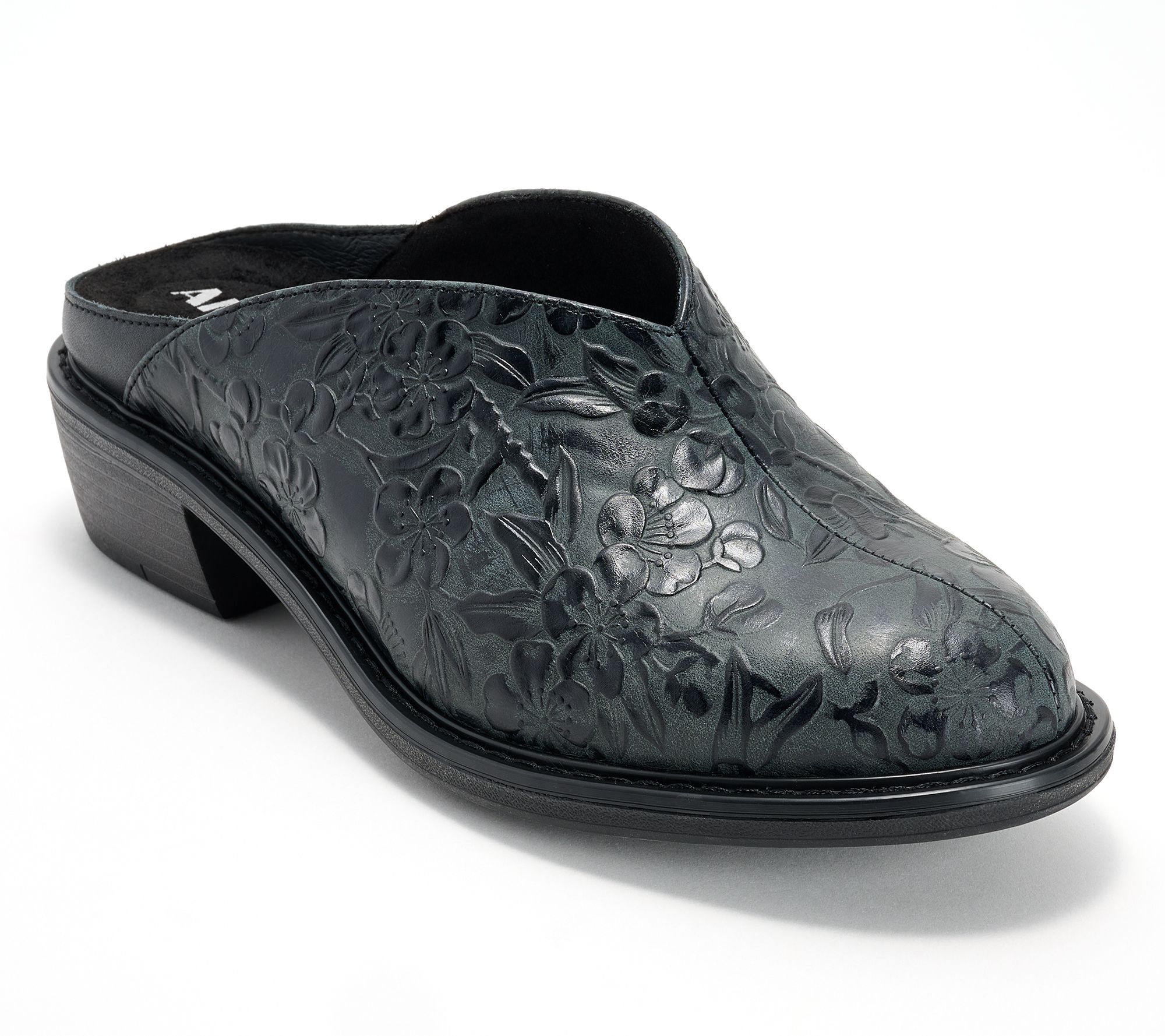 "As Is" Alegria Leather Embossed Mules - Michy