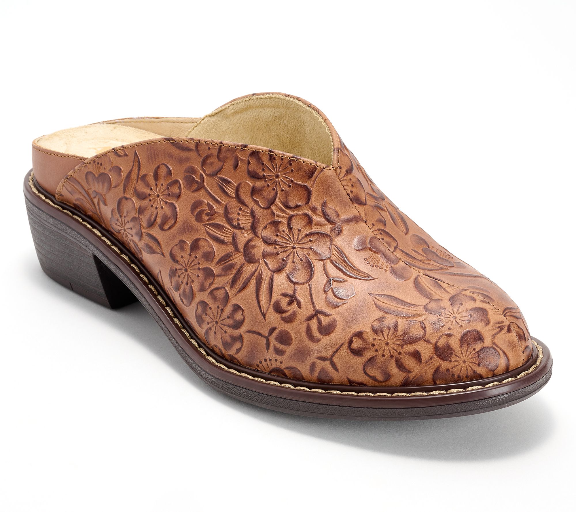 "As Is" Alegria Leather Embossed Mules - Michy