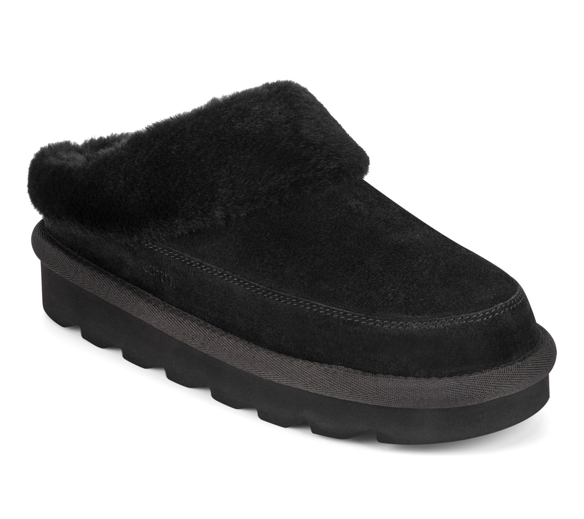 Earth Cozy Collection Suede Faux Fur Lined Clogs - Cabera