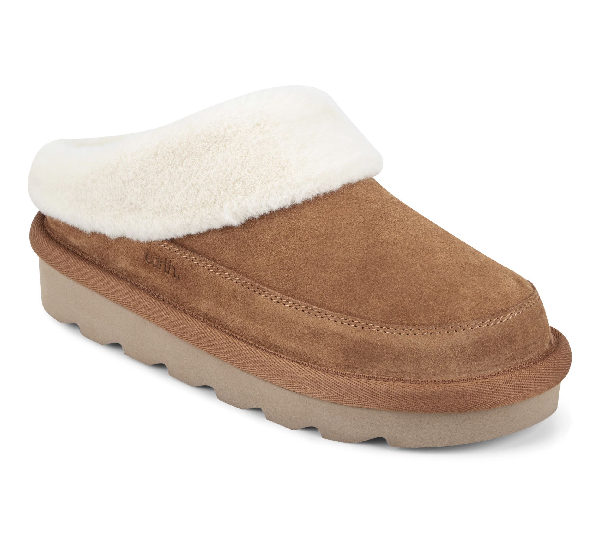 Earth Cozy Collection Suede Faux Fur Lined Clogs - Cabera