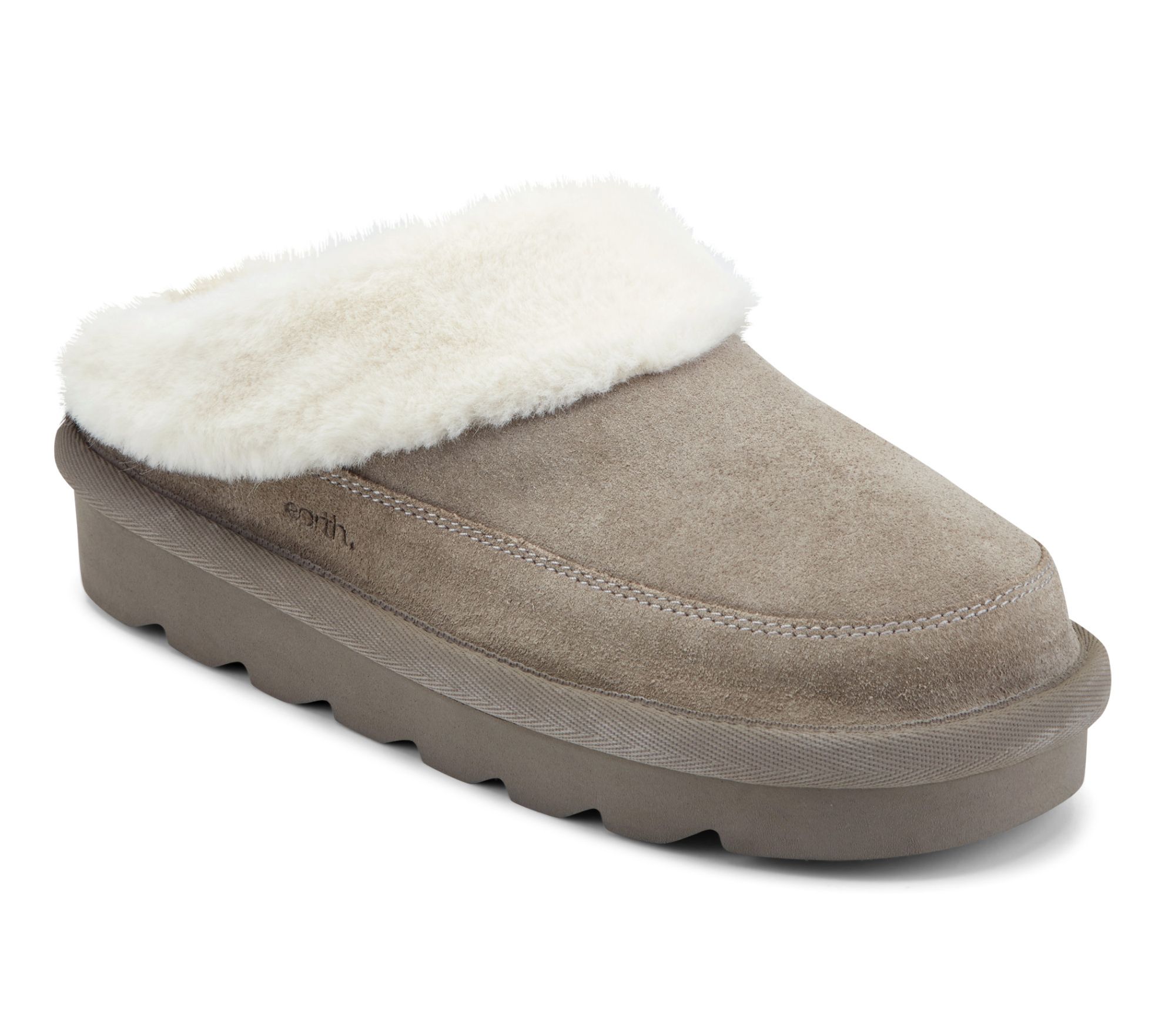 Earth Cozy Collection Suede Faux Fur Lined Clogs - Cabera