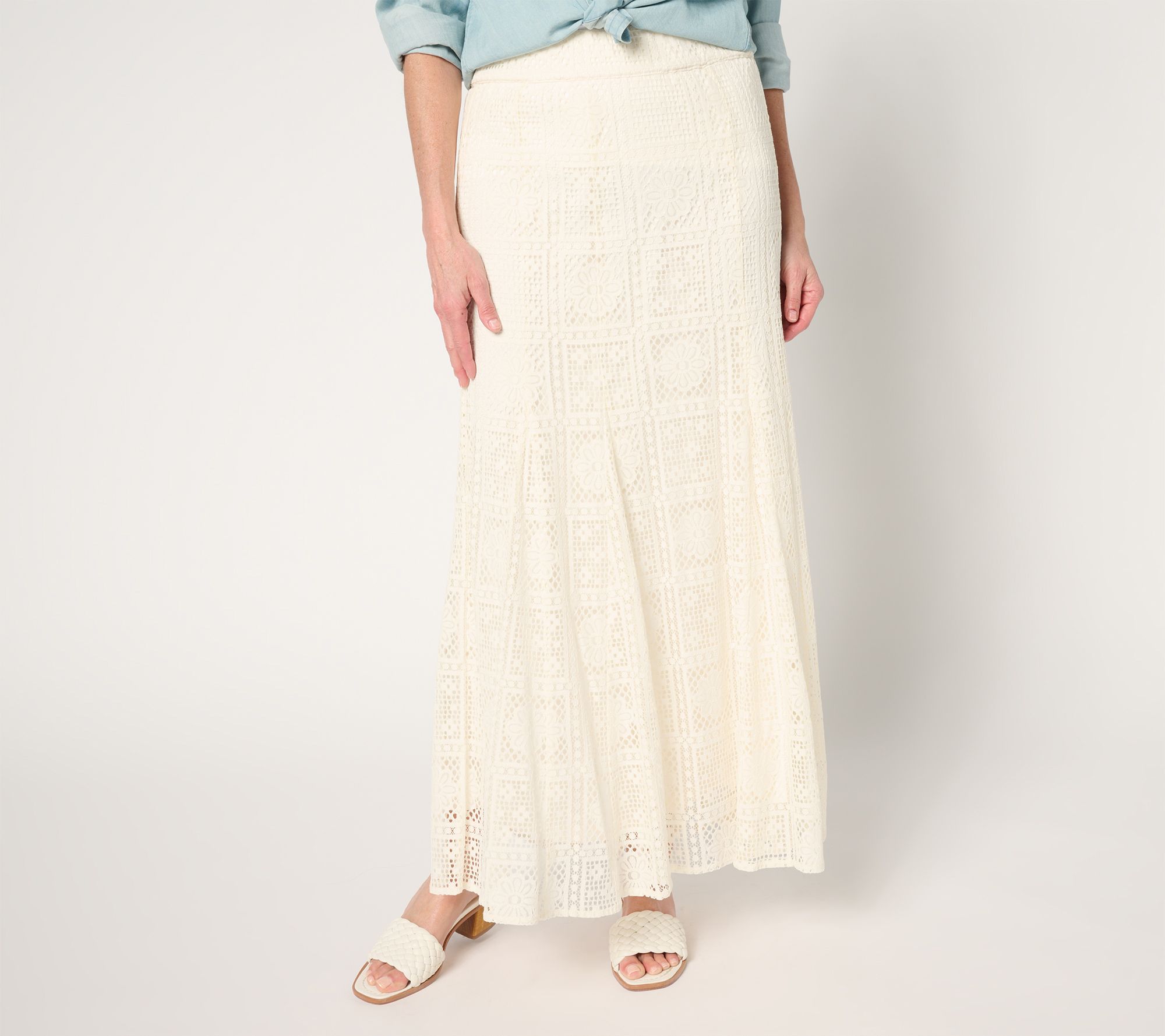 "As Is" BEAUTIFUL by Lawrence Zarian Regular Pull-on Lace Maxi Skirt