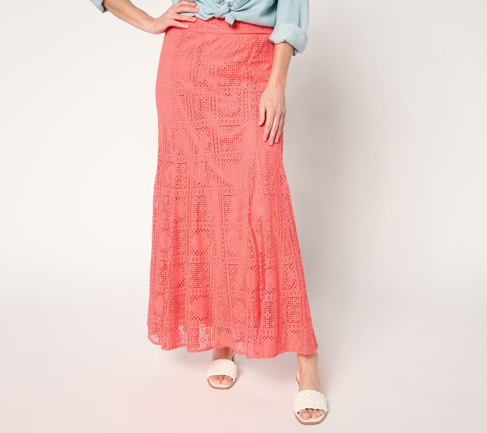 "As Is" BEAUTIFUL by Lawrence Zarian Regular Pull-on Lace Maxi Skirt