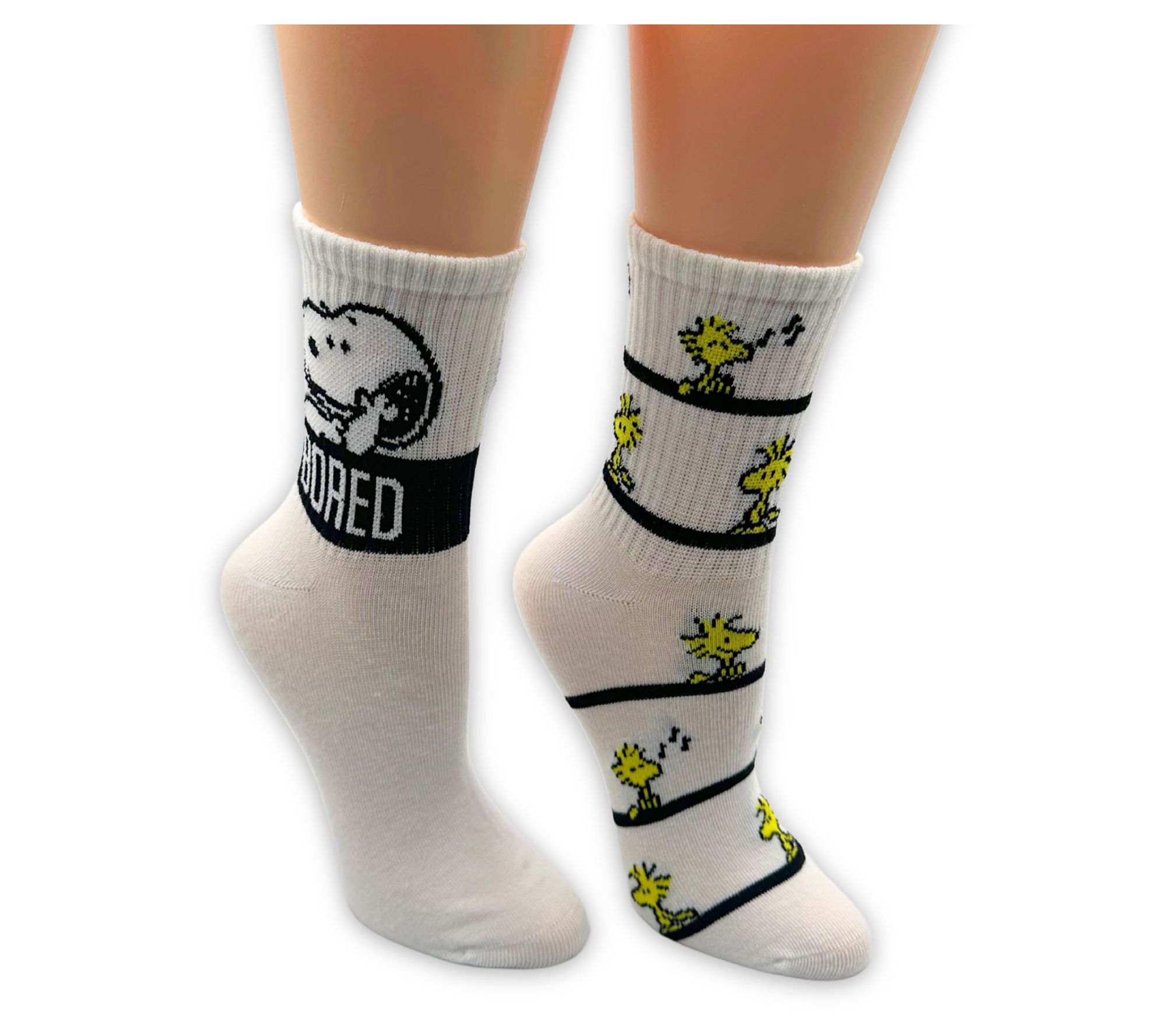 Peanuts Ladies' Set of 2 Snoopy Ribbed Mid CrewSocks