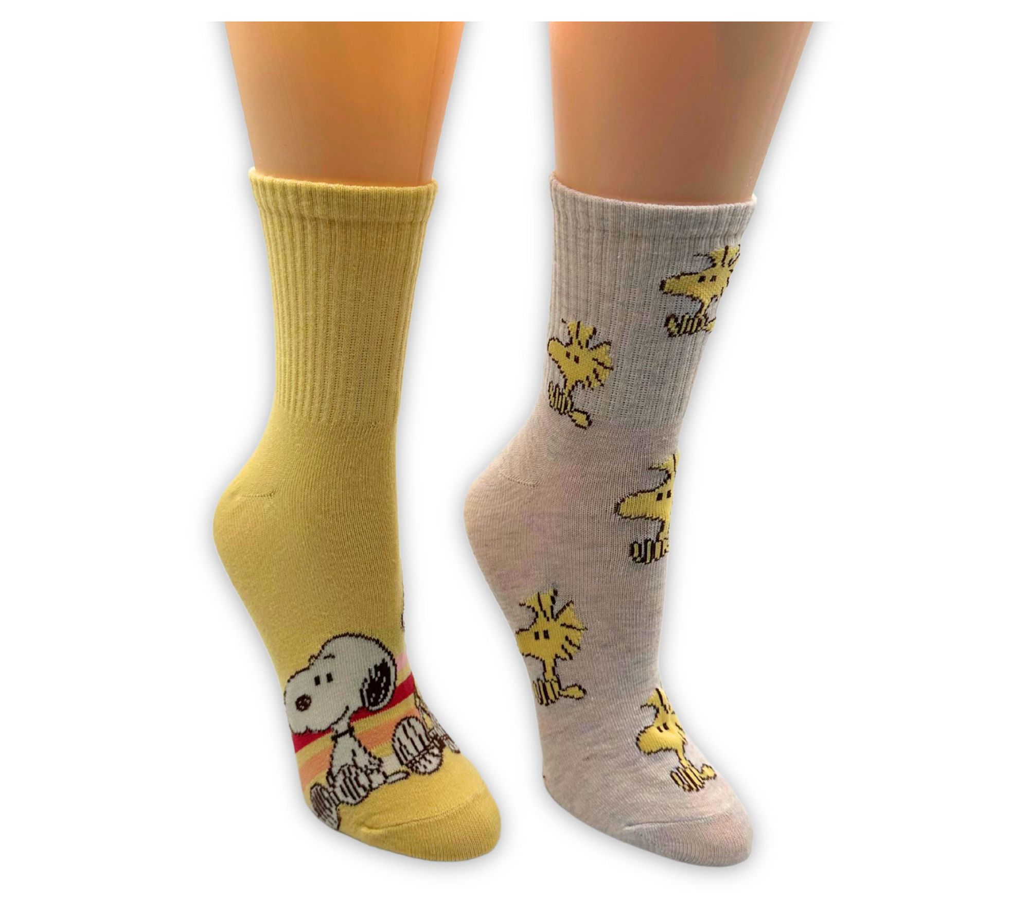 Peanuts Ladies' Set of 2 Snoopy Ribbed Mid CrewSocks