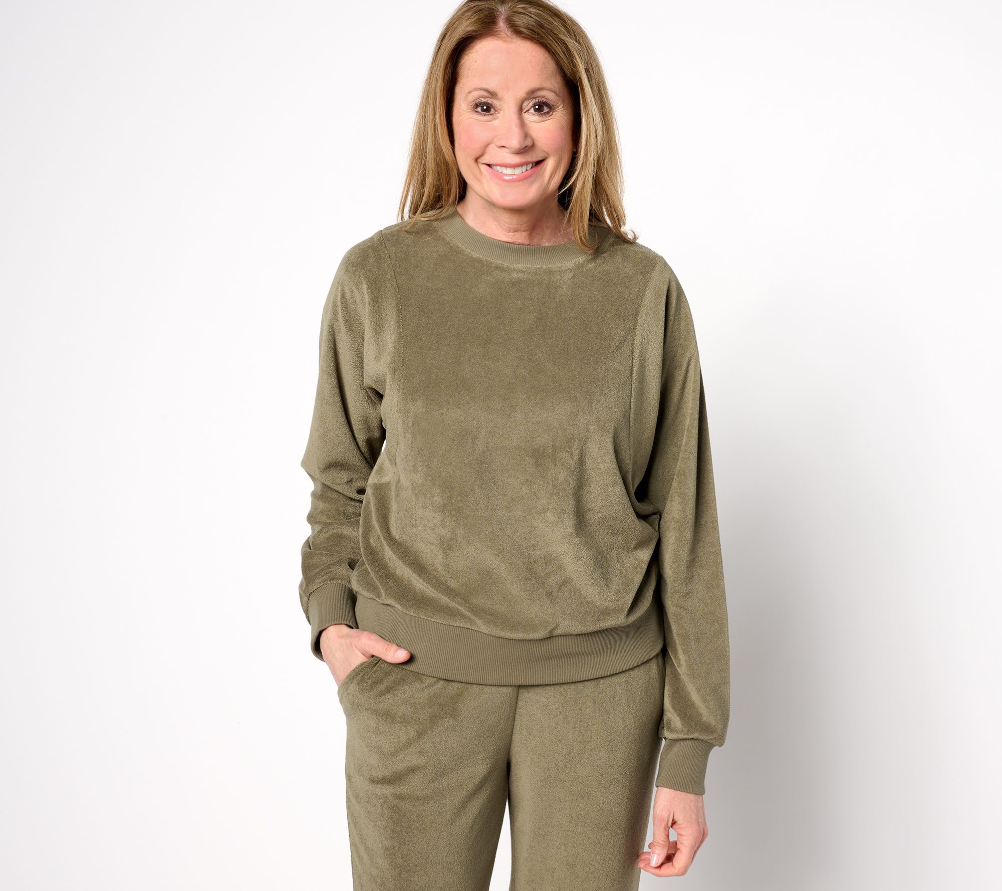 "As Is" Martha Stewart Signature Knit Raglan Sleeve Sweatshirt