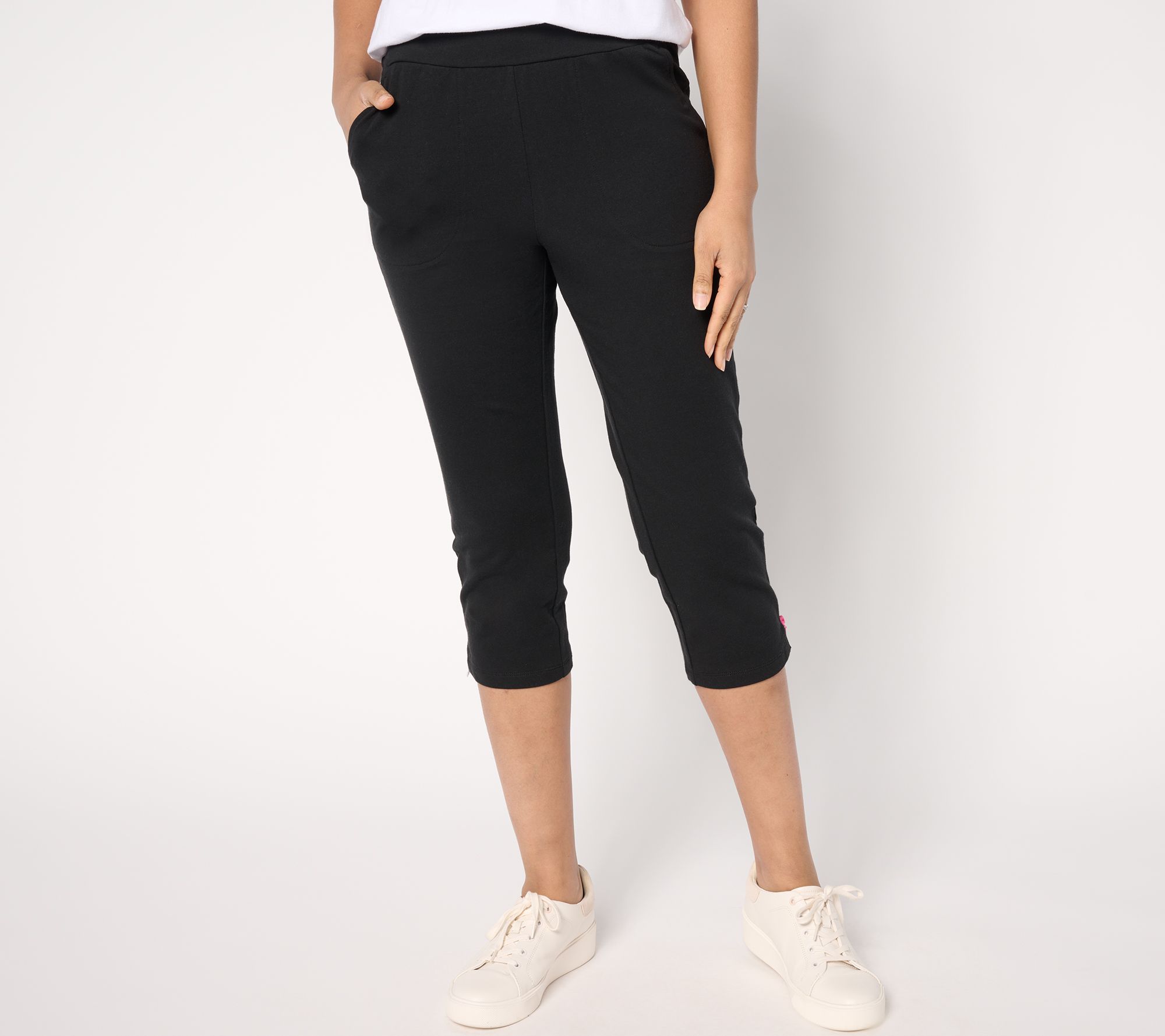 "As Is" Belle by Kim Gravel Reg French Terry Pop of Neon Capri Pant