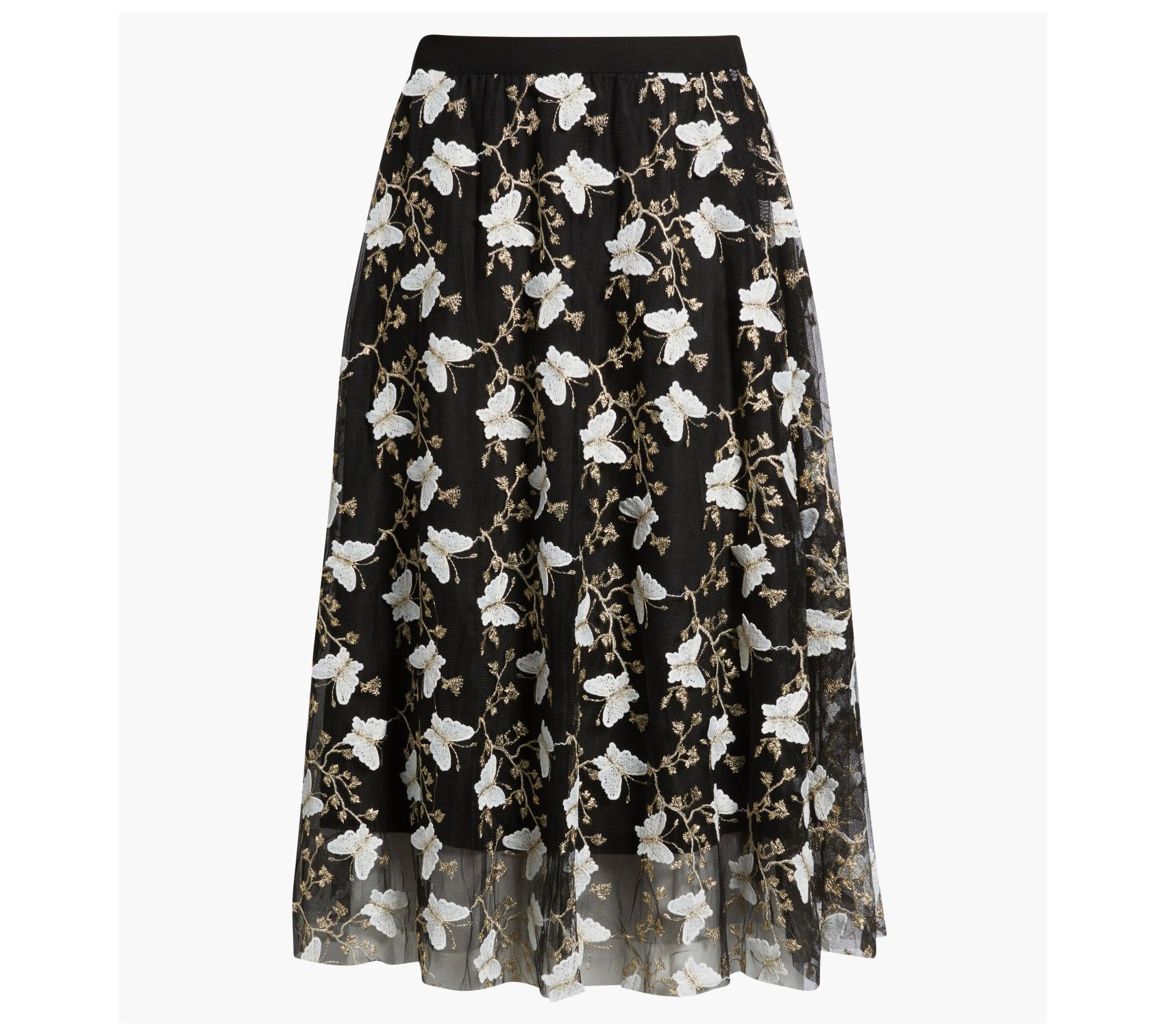 NIKKI LUND Marie Embroidered LaceLayered Skirt
