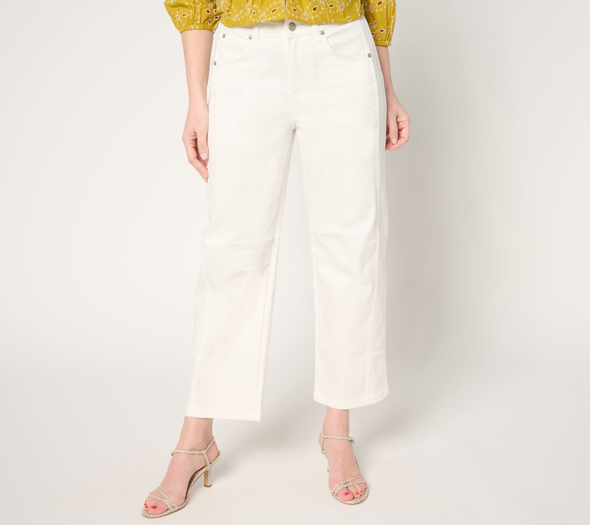 "As Is" LOGO by Lori Goldstein Petite Ankle Jean with Knee Darts