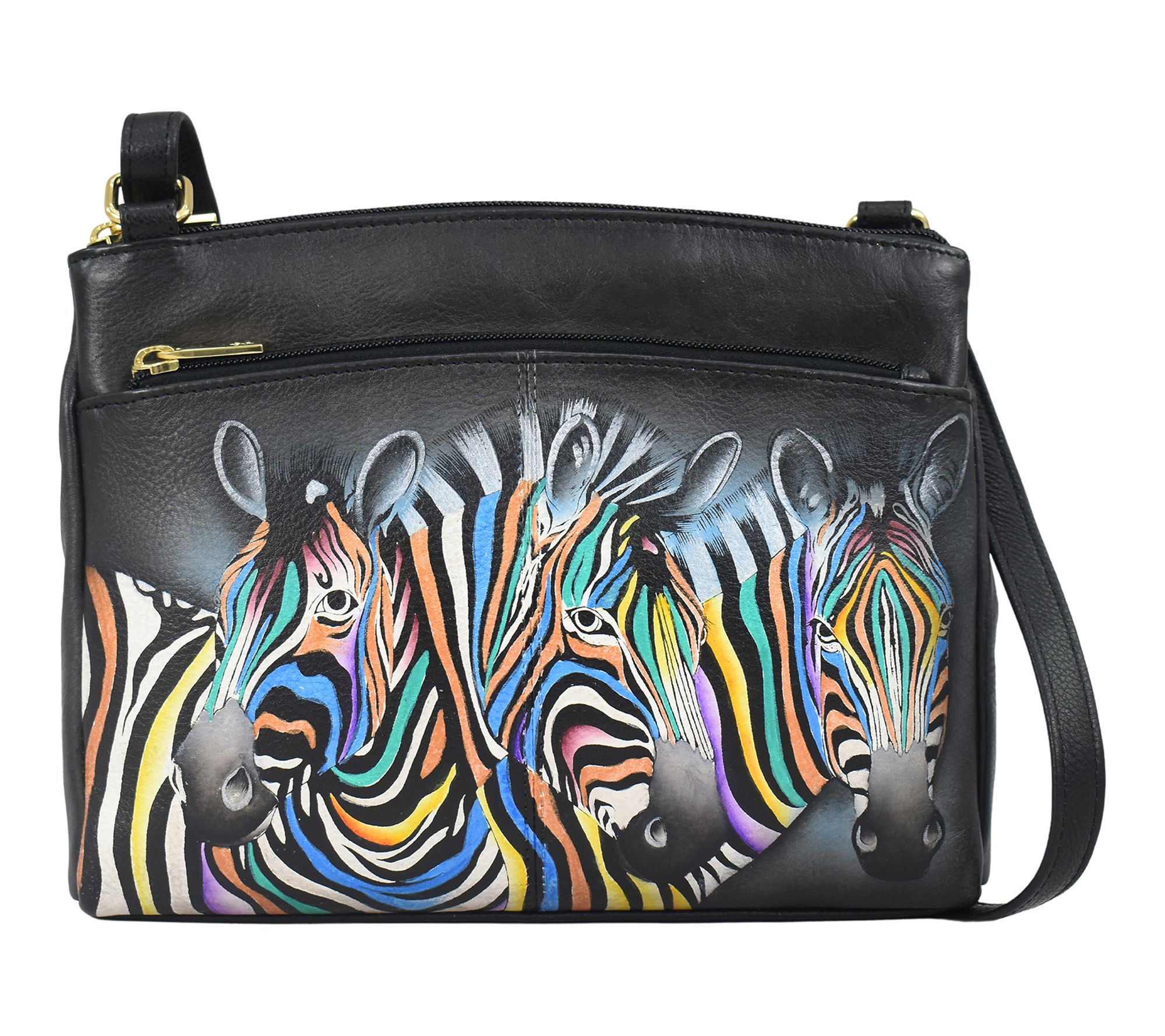 Anushcka Painted Leather Crossbody Organizer