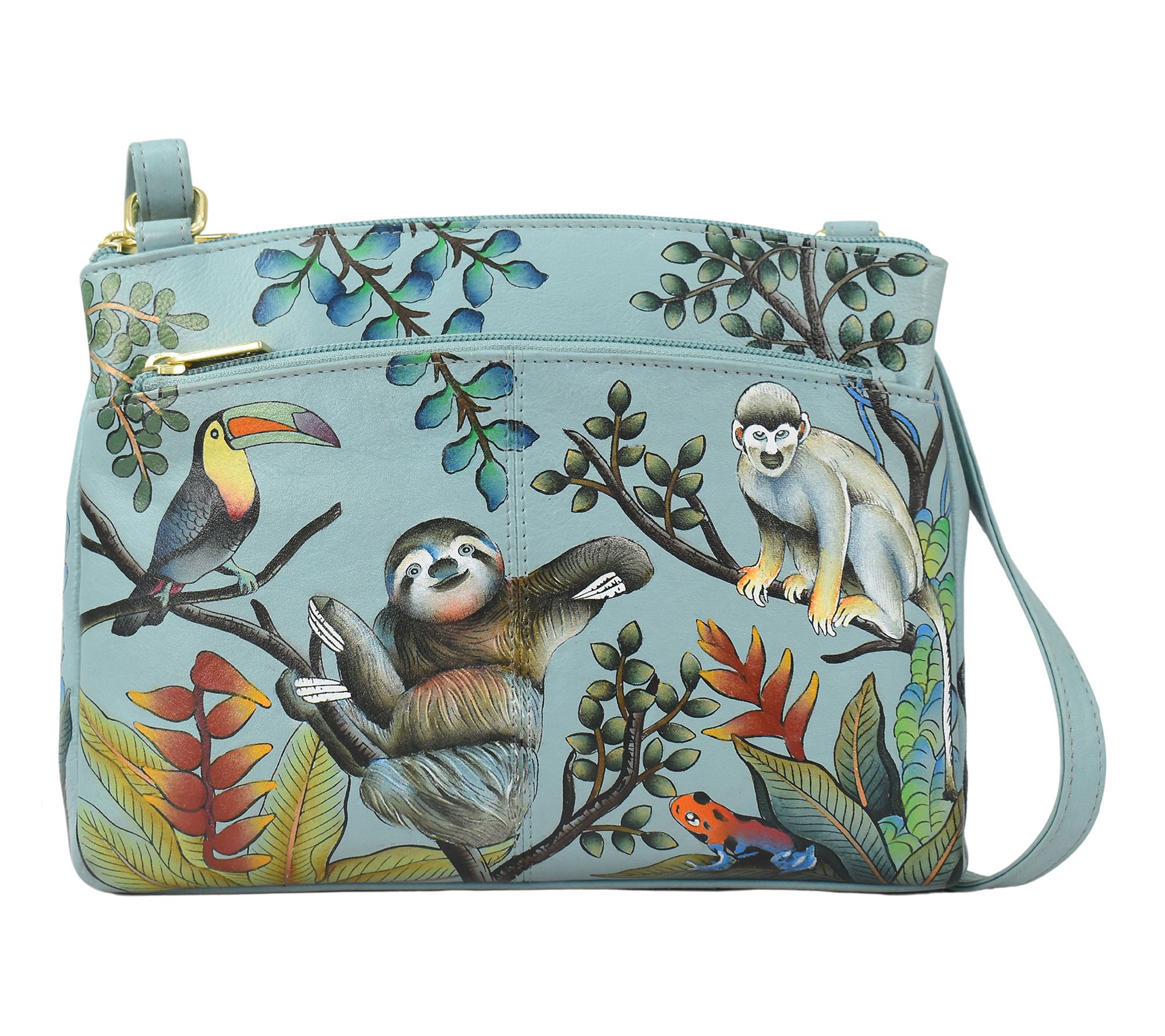 Anushcka Painted Leather Crossbody Organizer