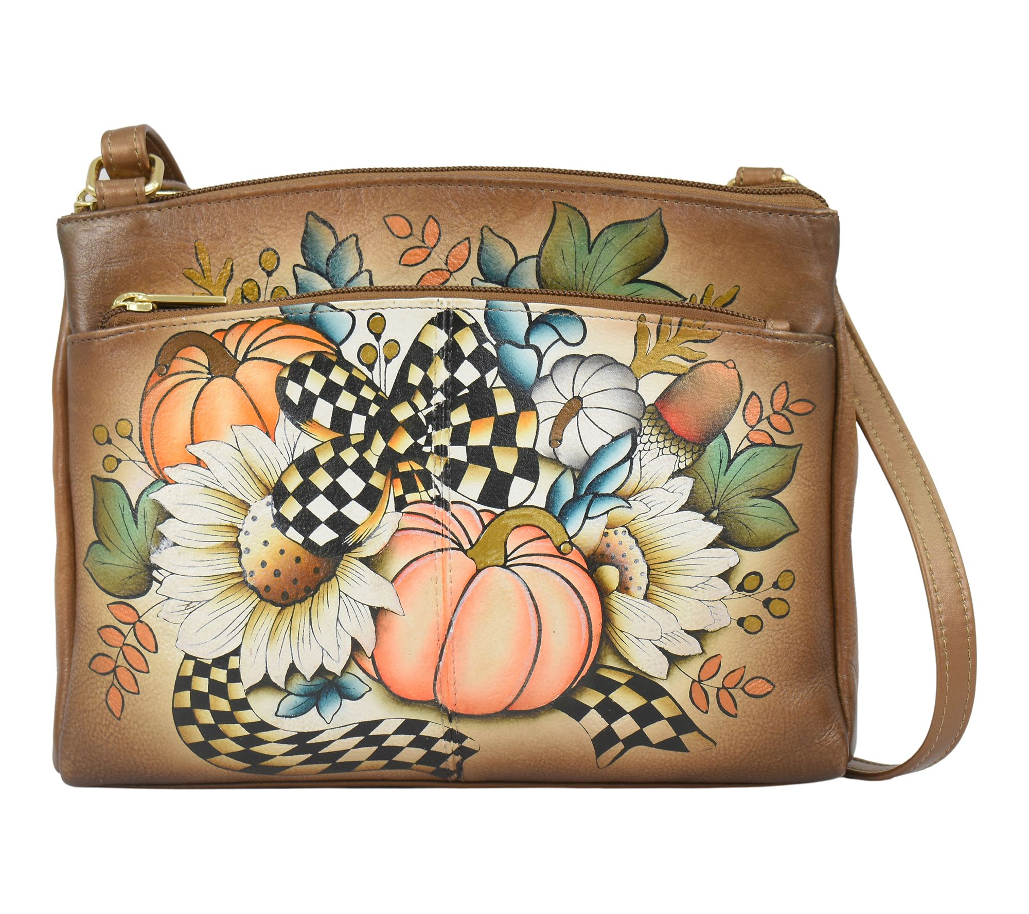 Anuschka Painted Leather Crossbody Organizer