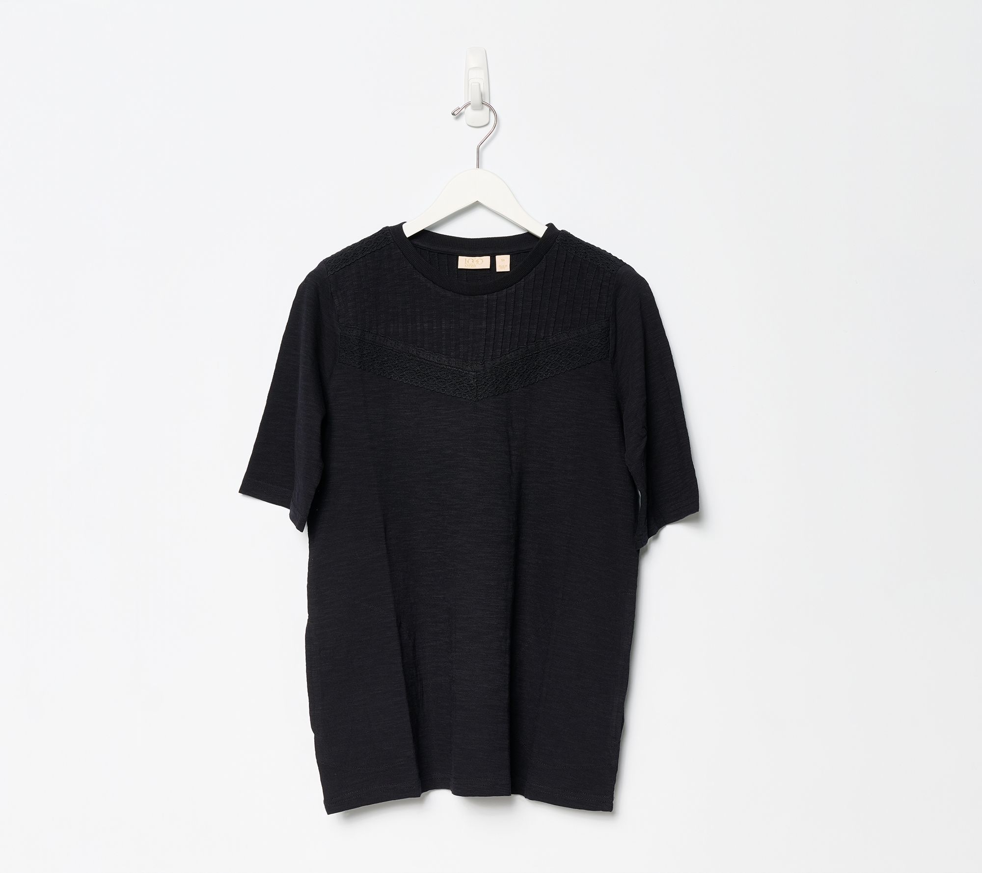 LOGO Lavish by Lori Goldstein Embellished Elbow Sleeve Tee