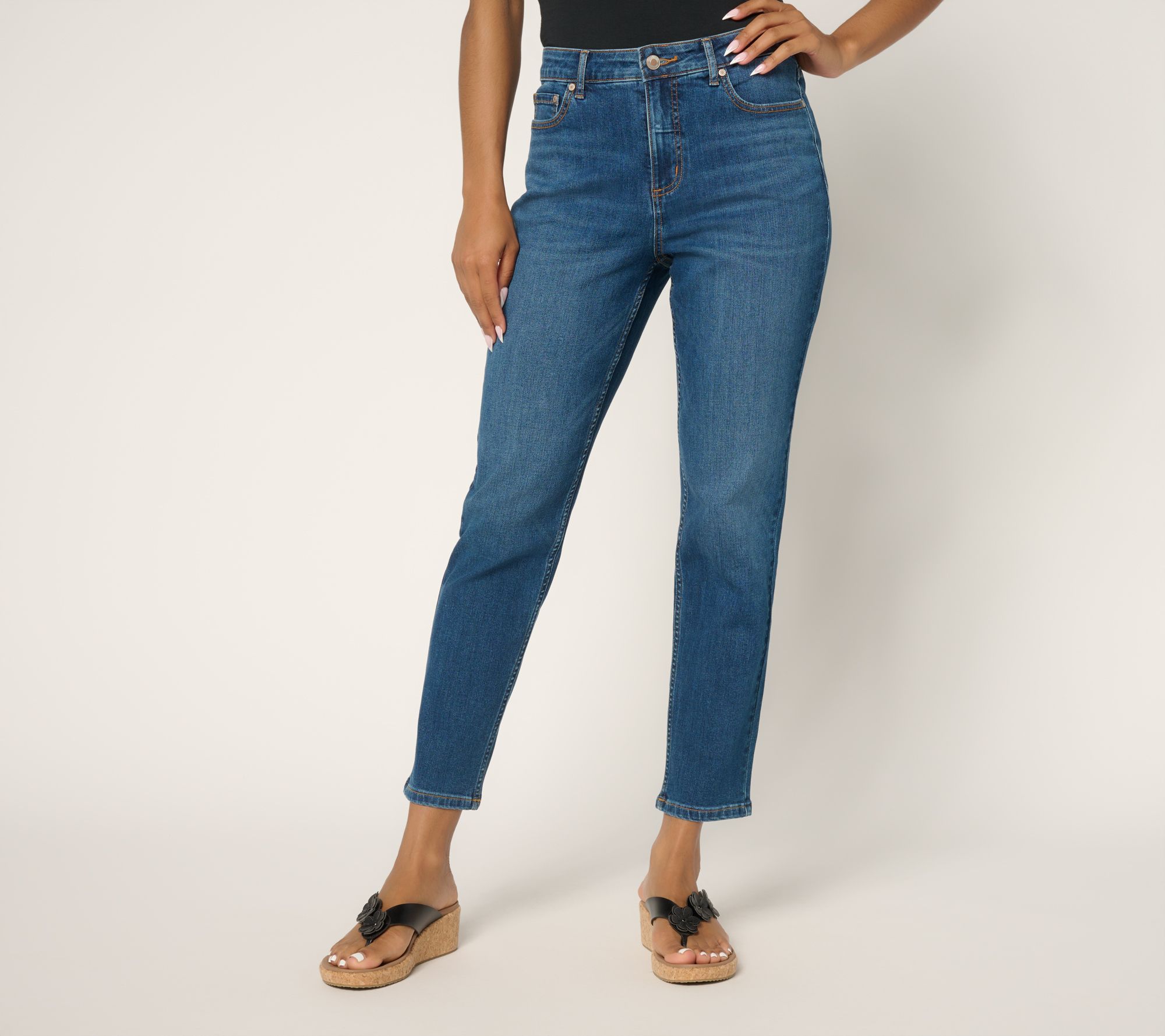 "As Is" AnyBody Reg Casual Basic Denim Boyfriend Ankle Jeans