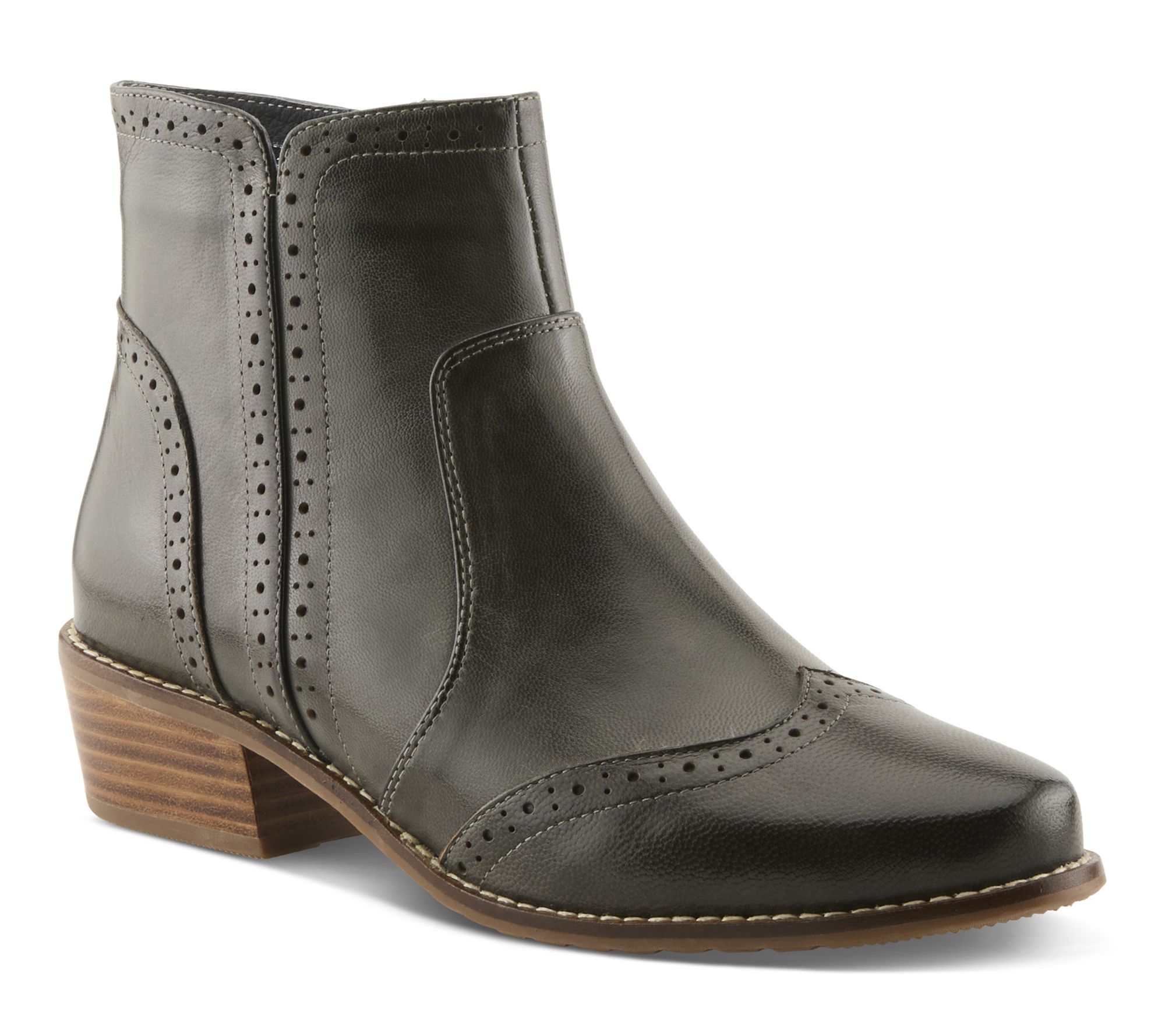 Spring Step Leather Booties - Salmar