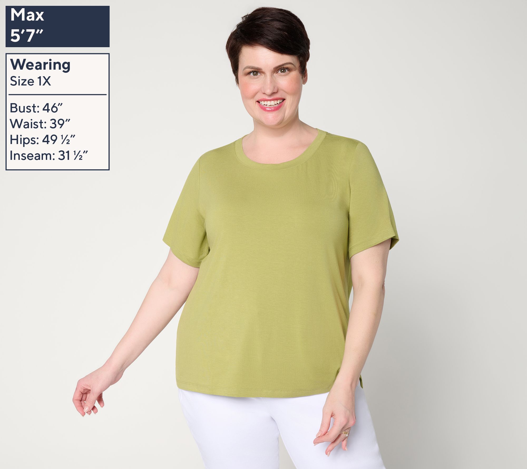 Susan Graver Essentials Rayon Allure Knit Crew Neck Top - QVC.com