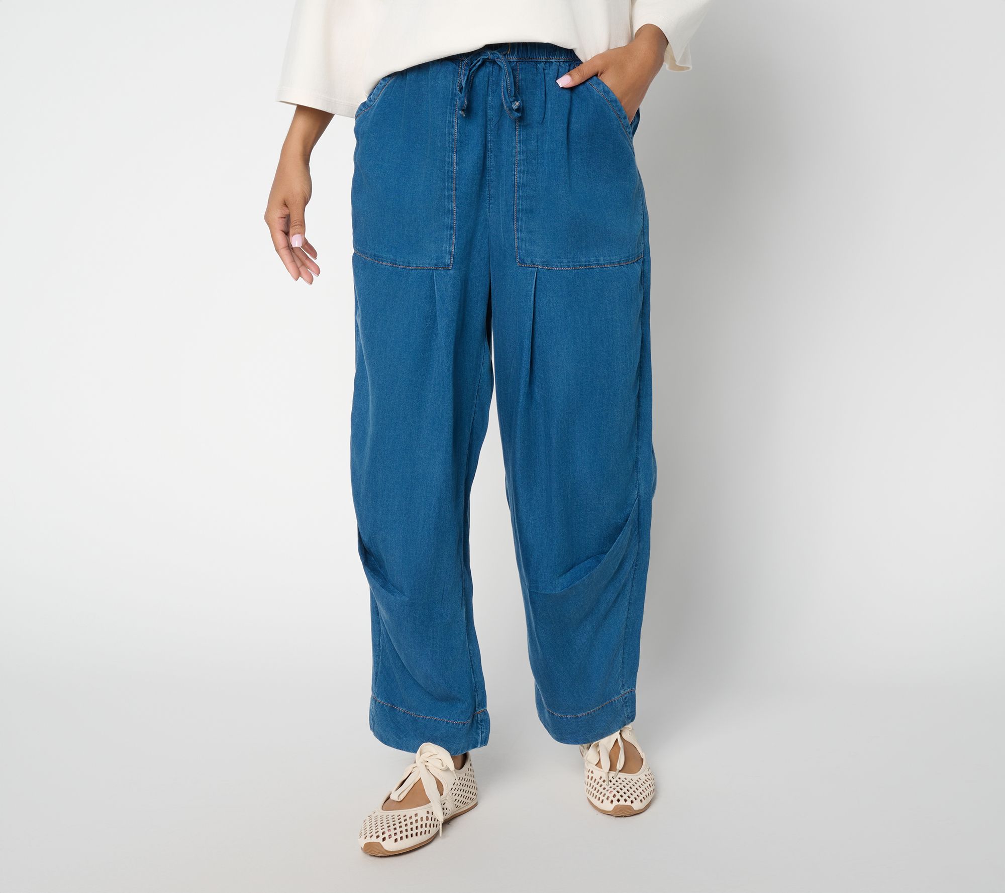 Peace Love World Regular Pull On Ankle Length Denim Pants