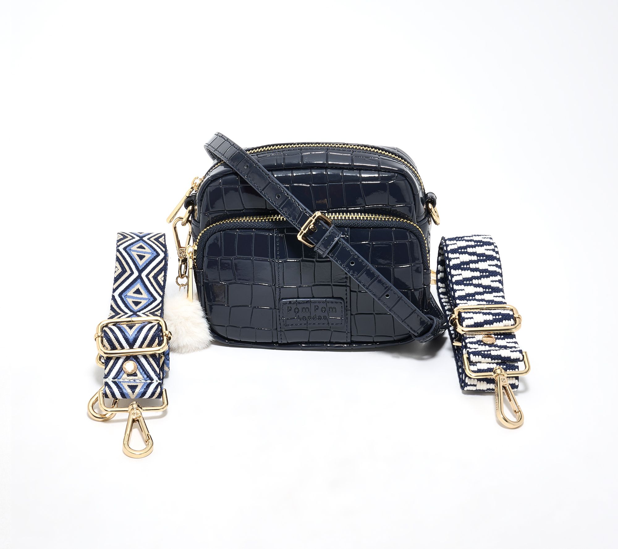 "As Is" Pom Pom London Original Mini Crossbody w/ 2 Straps