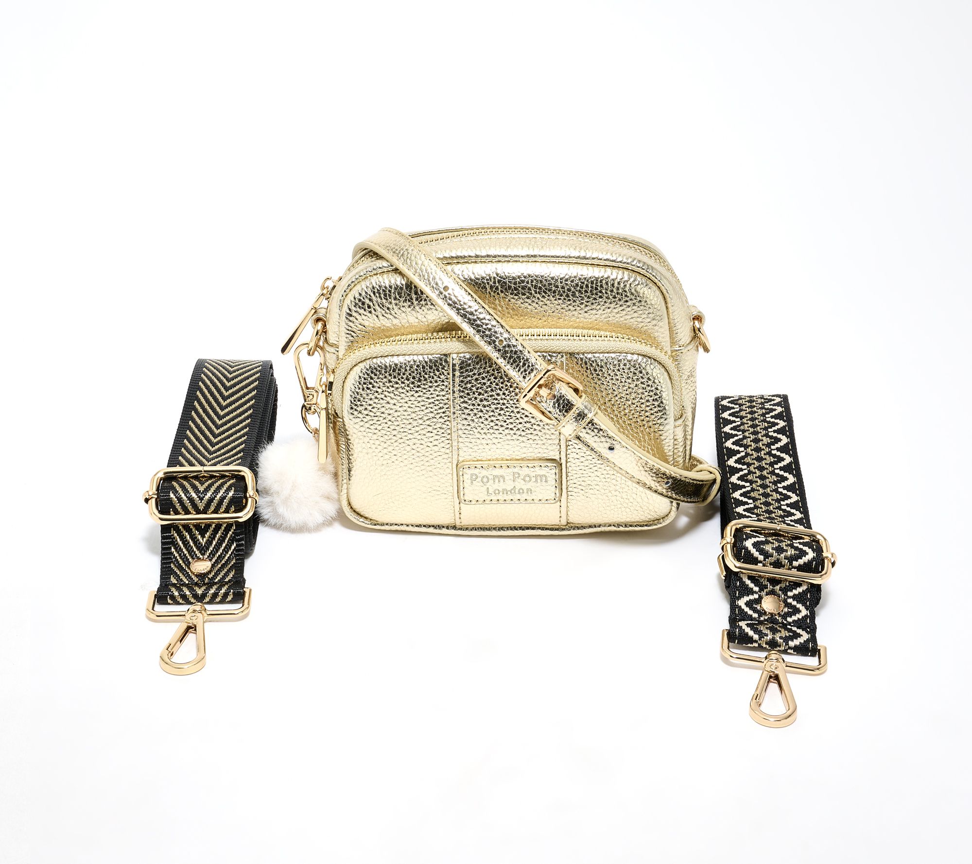 "As Is" Pom Pom London Original Mini Crossbody w/ 2 Straps