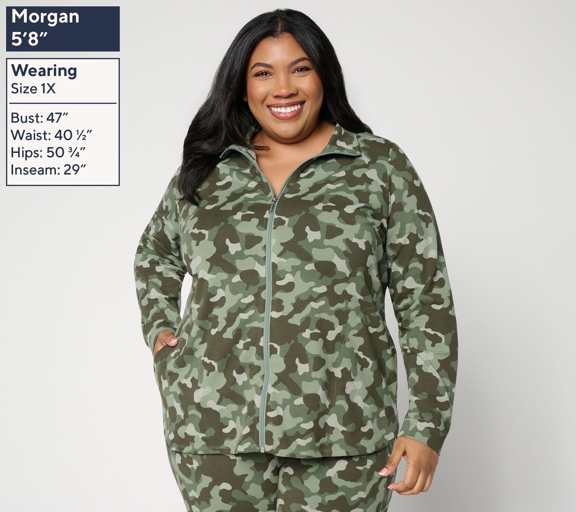Denim & Co. Active Duo Stretch Zip-Front Jacket | QVC
