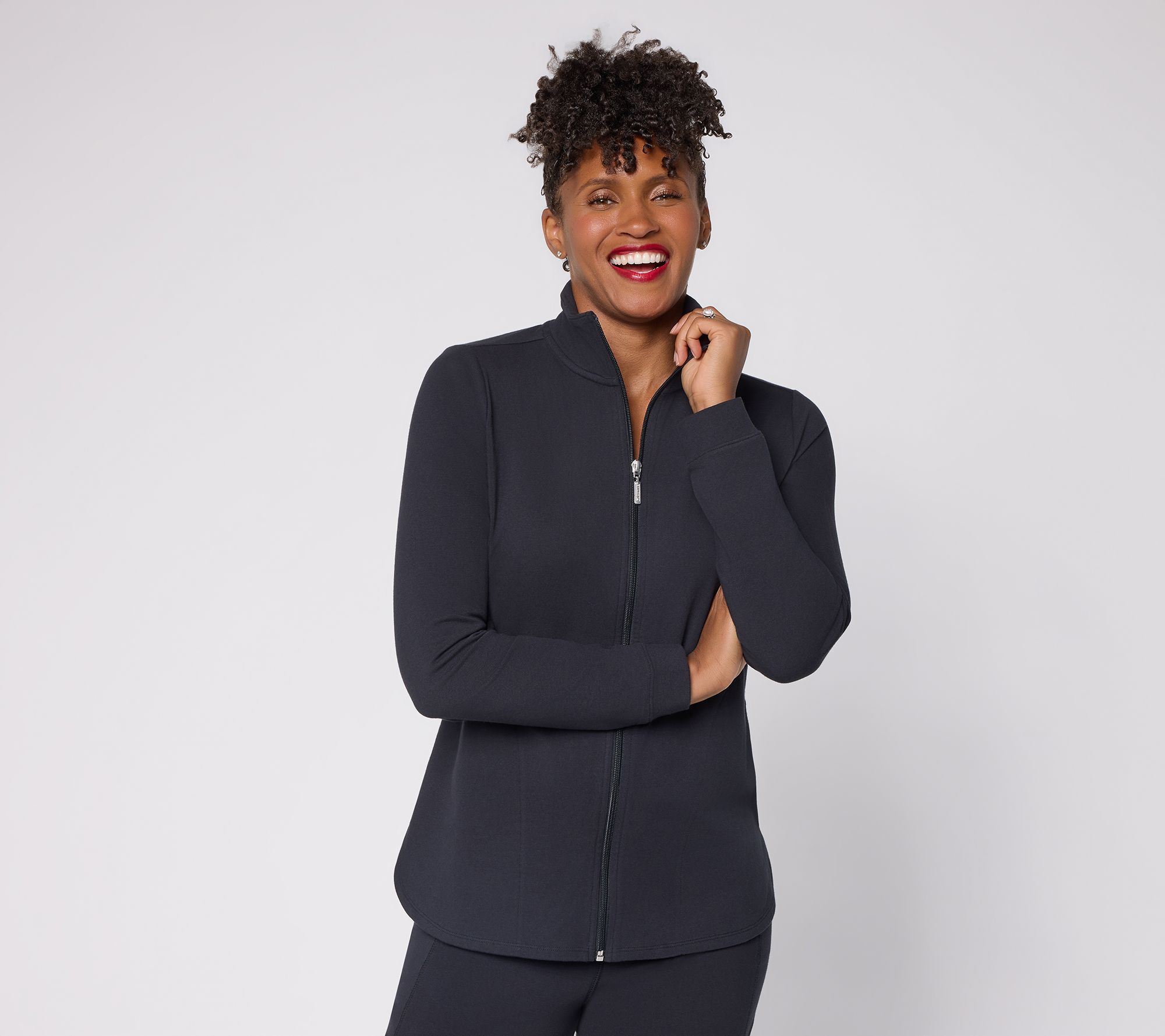 Denim & Co. Active Duo Stretch Zip-Front Jacket