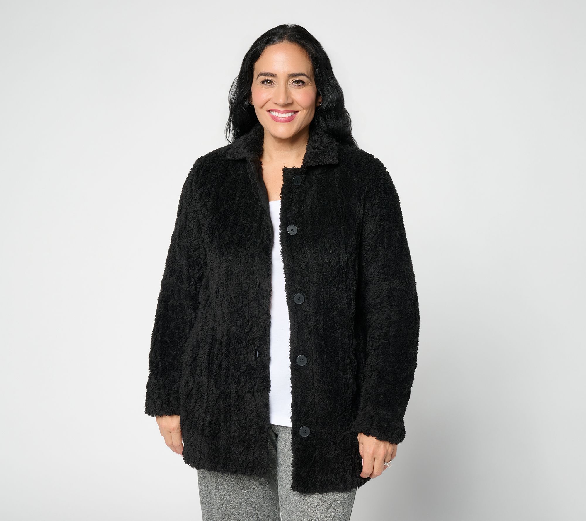 Cuddl Duds Sculpted Sherpa Shacket