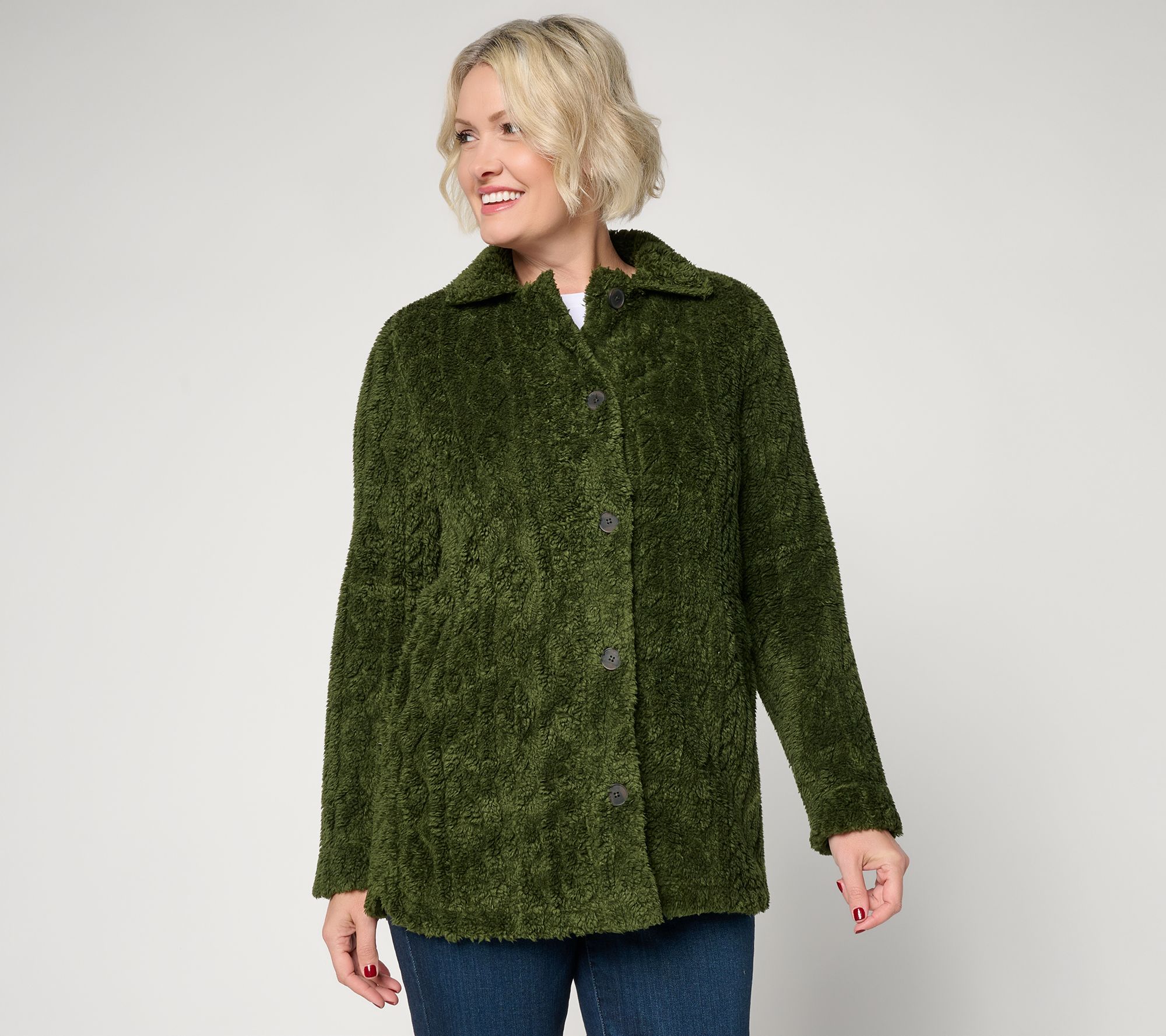 Cuddl Duds Sculpted Sherpa Shacket