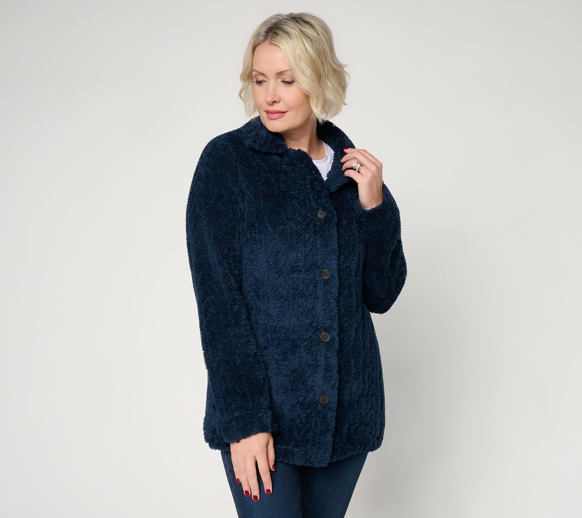 Cuddl Duds Sculpted Sherpa Shacket