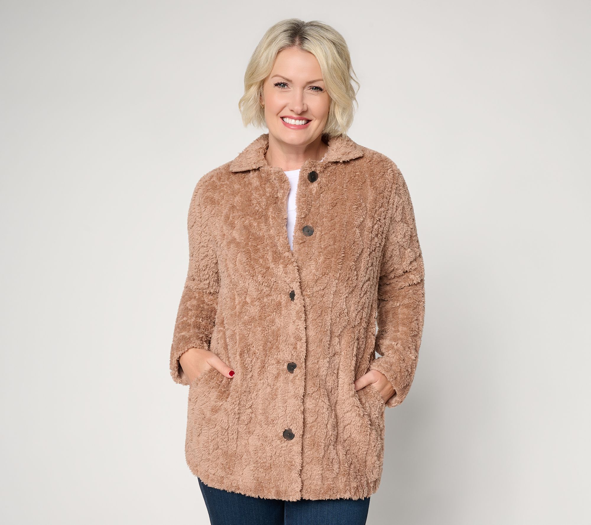 Cuddl Duds Sculpted Sherpa Shacket