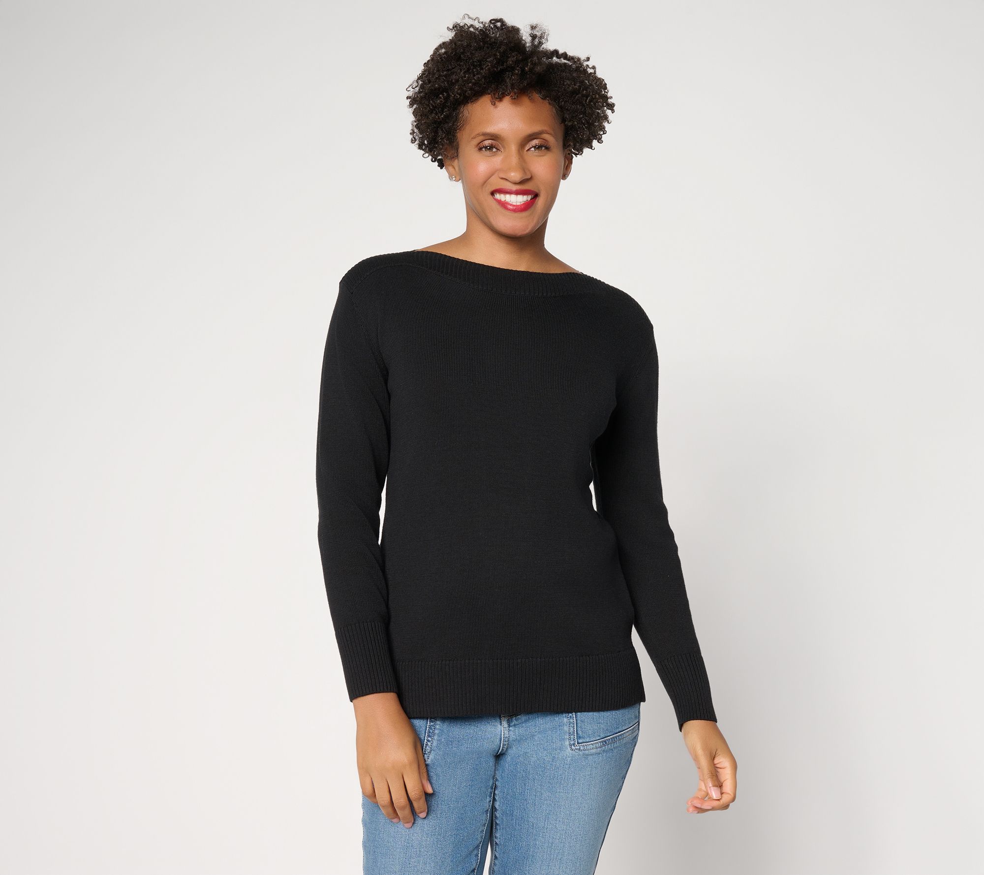 "As Is" Belle by Kim Gravel Kim's Favorite Boat Neck Sweater