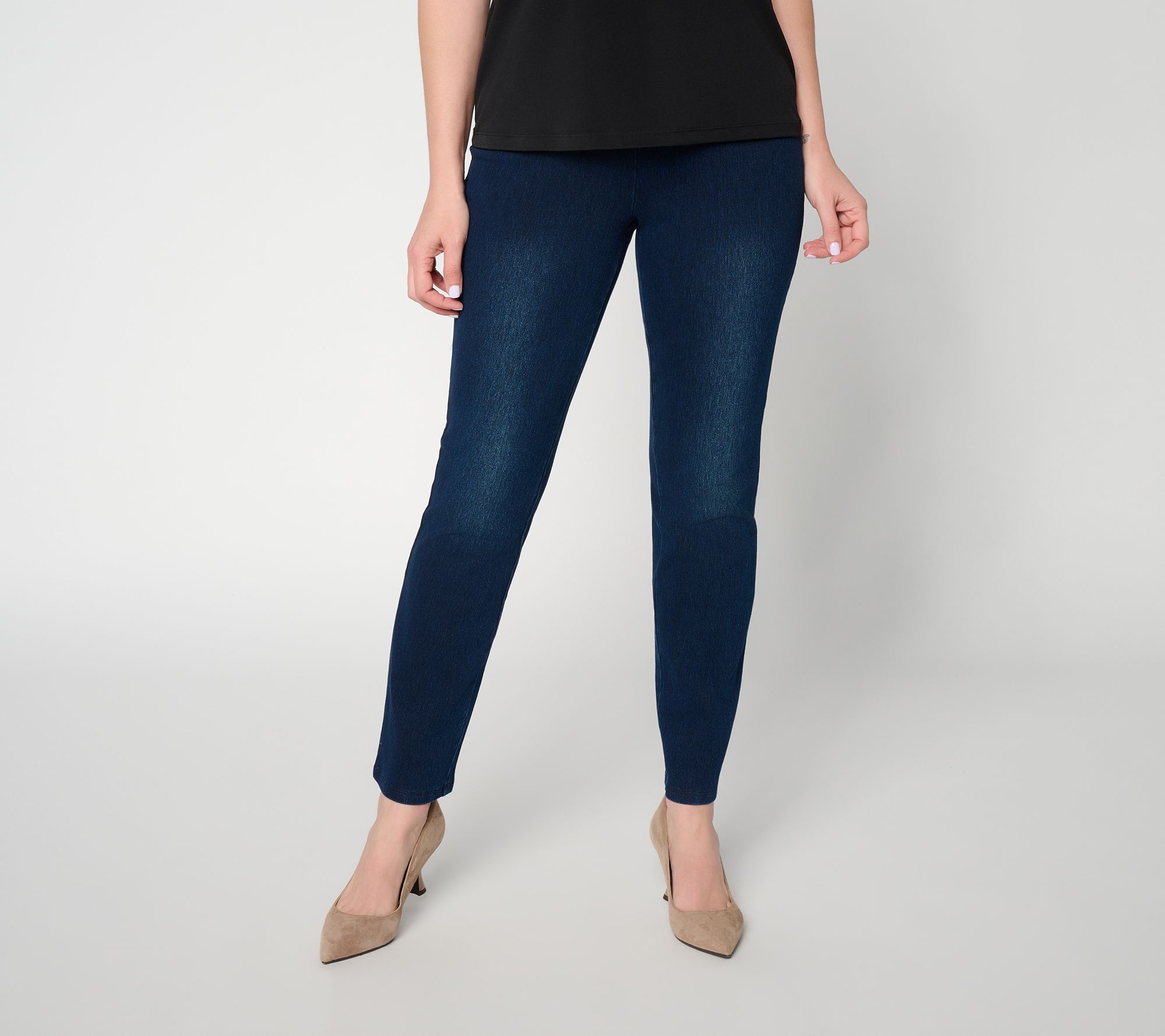 Women with Control Petite Prime Stretch Denim Straight Leg Jeans