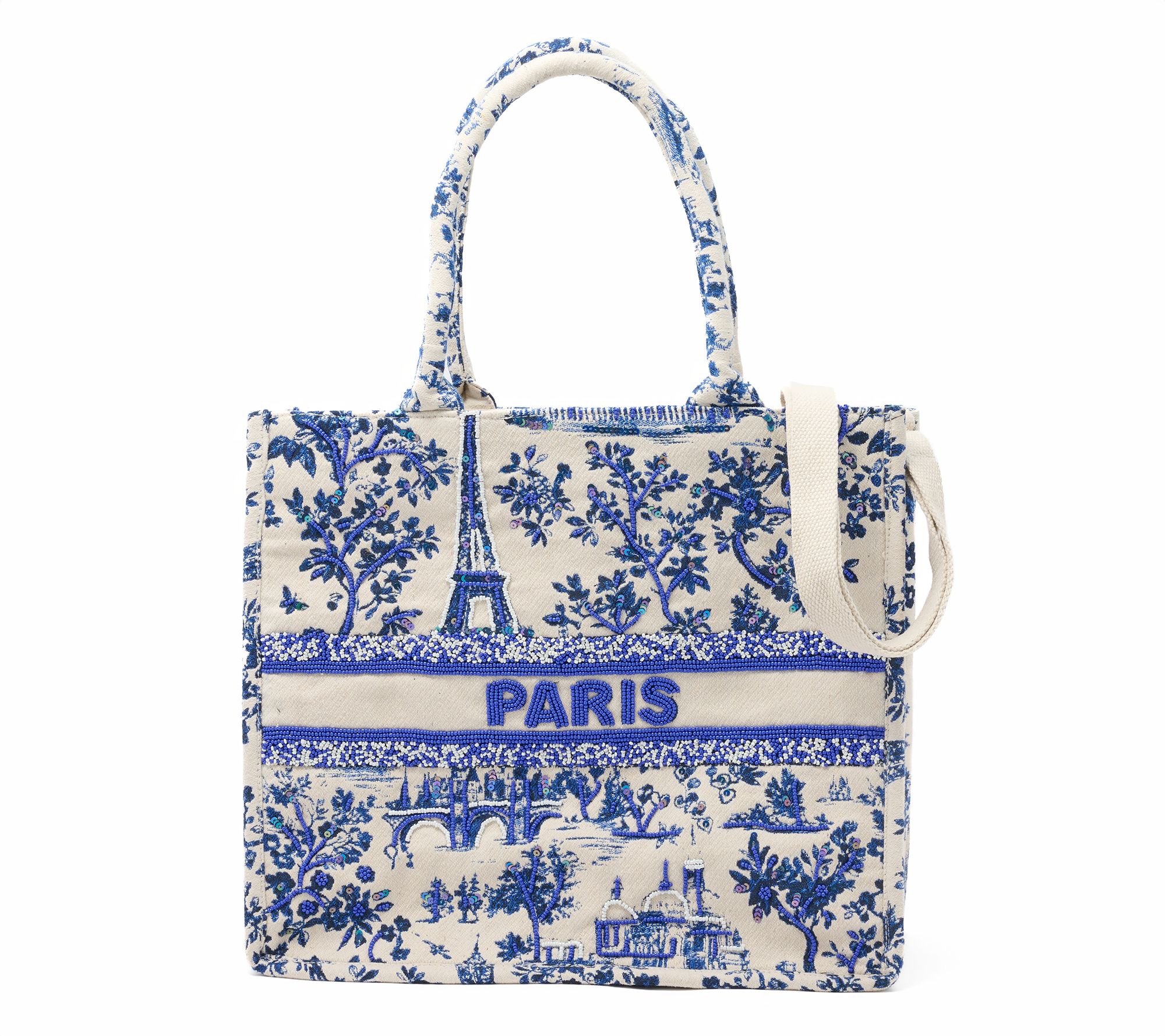 America & Beyond Beaded Brocade Destination Book Tote